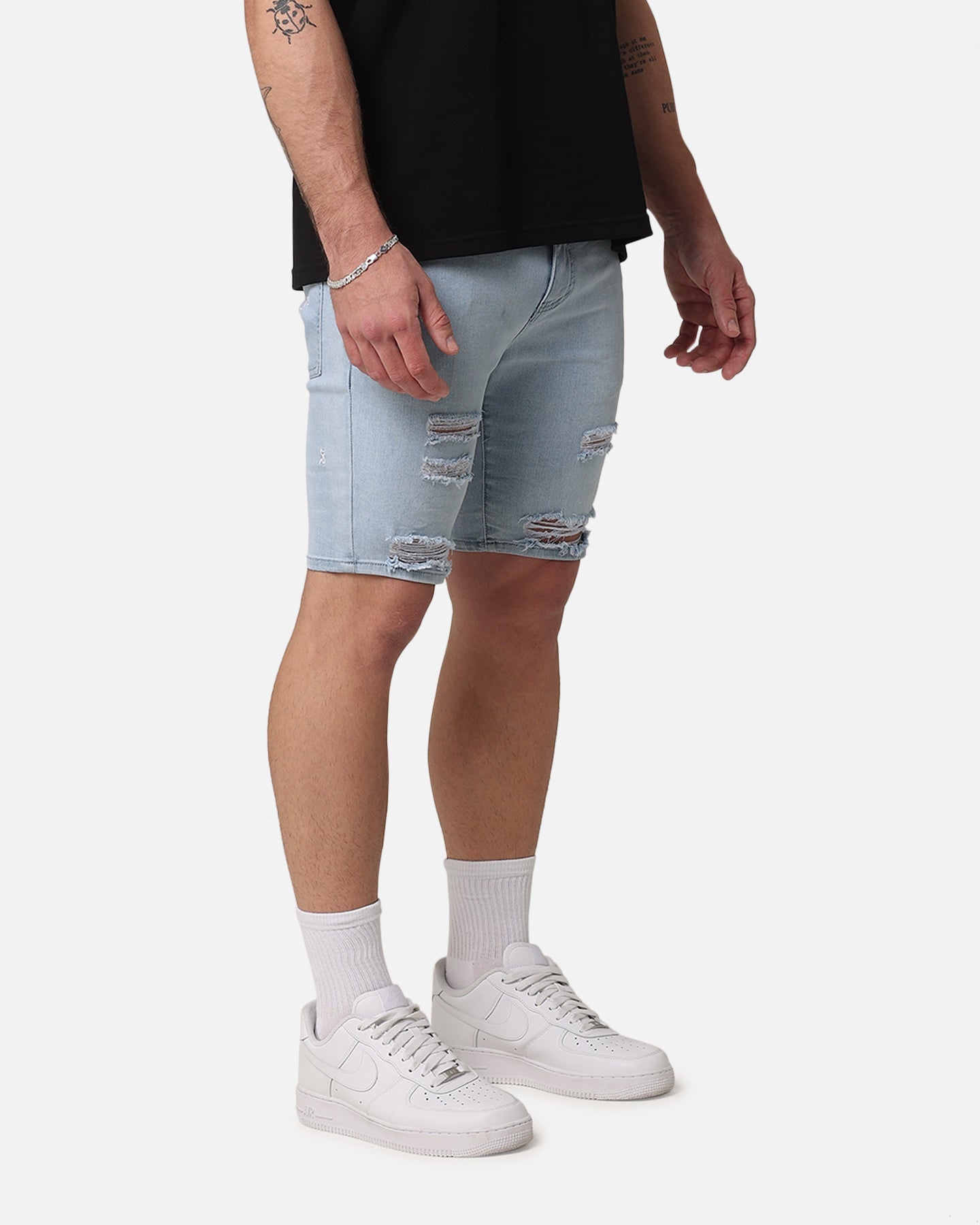 Saint Morta Thrashed Shorts Pale Blue