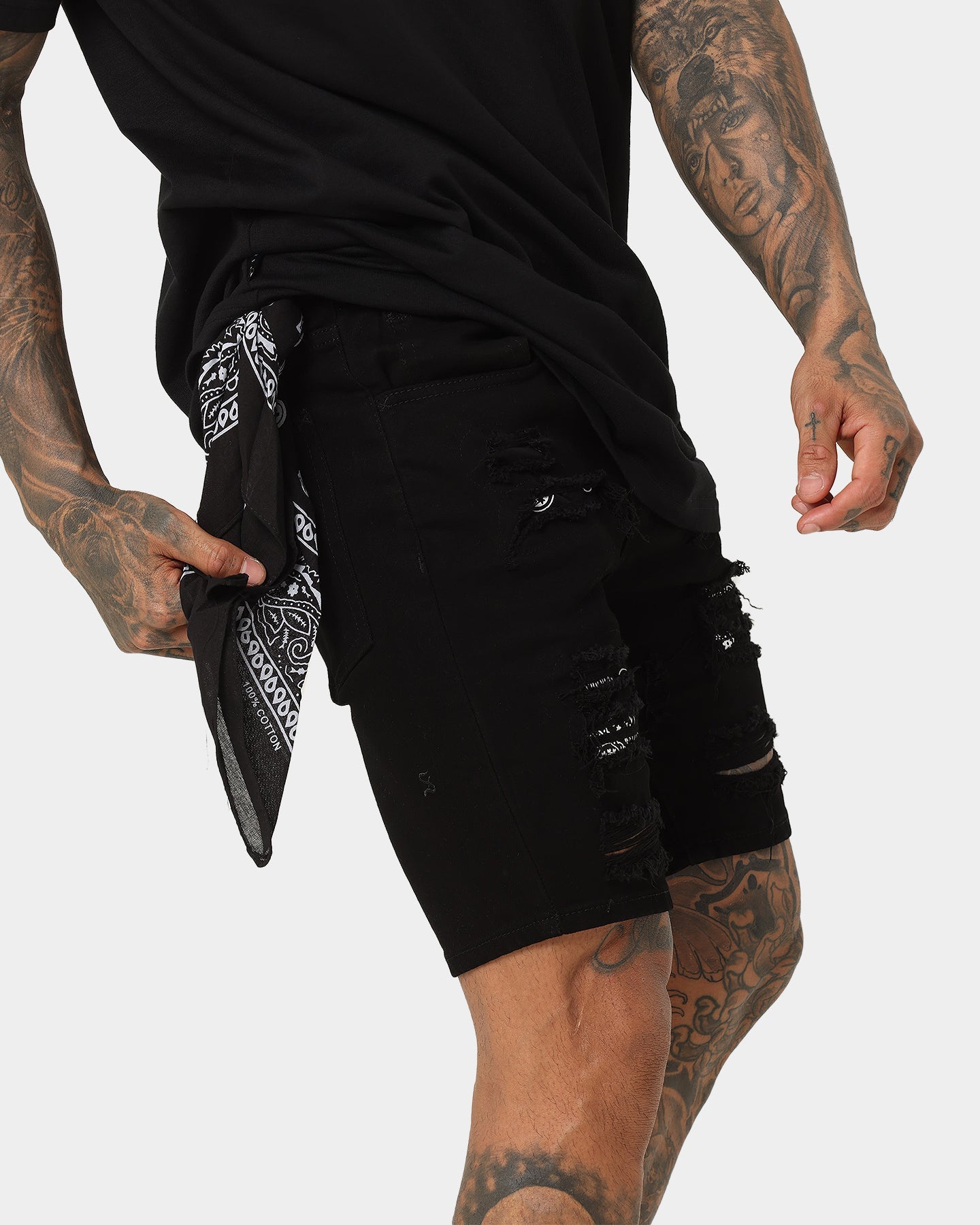 Saint Morta Bandana Summum Shorts Black/White