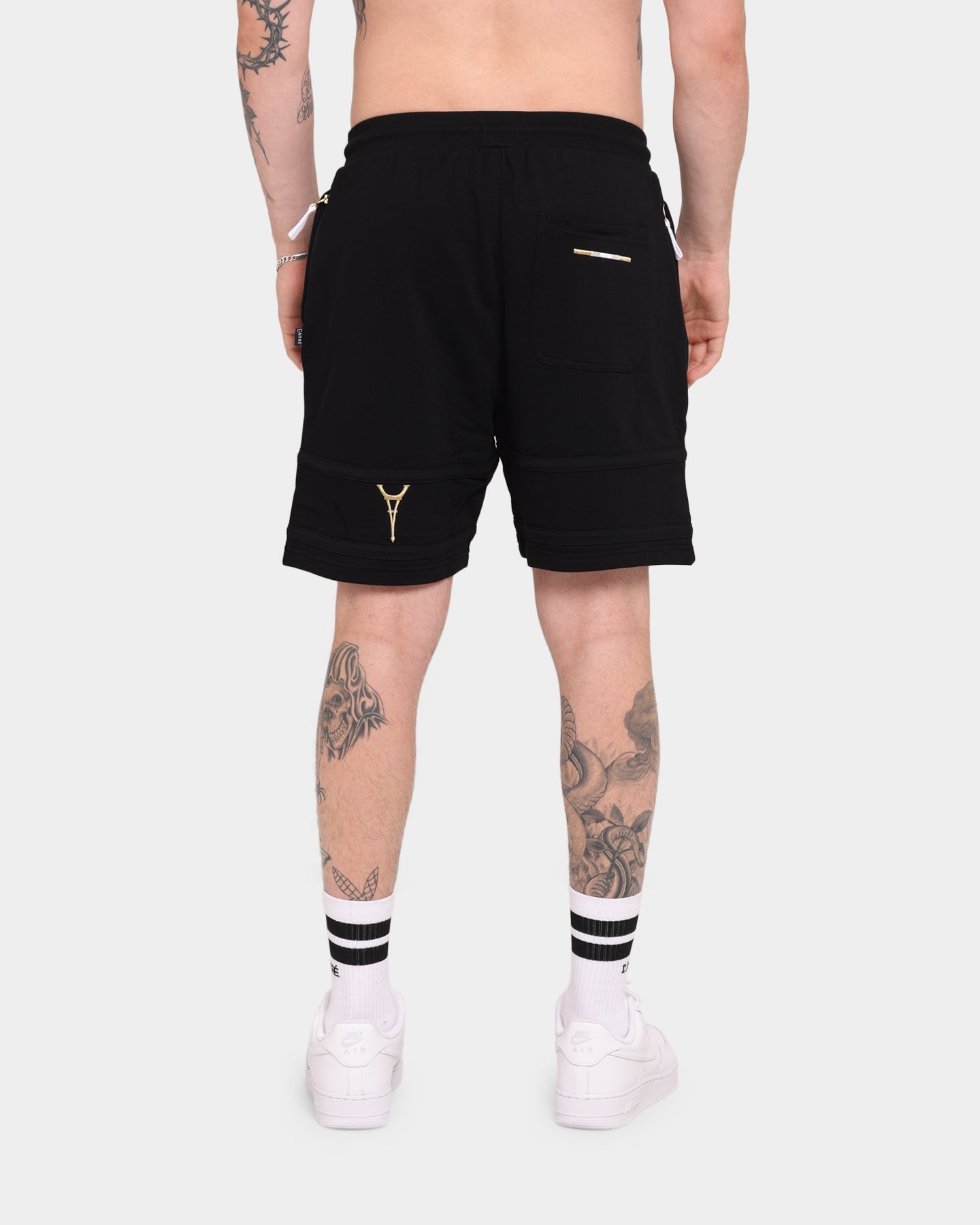 Carré Scripted Fleece Shorts Black/Black/Gold