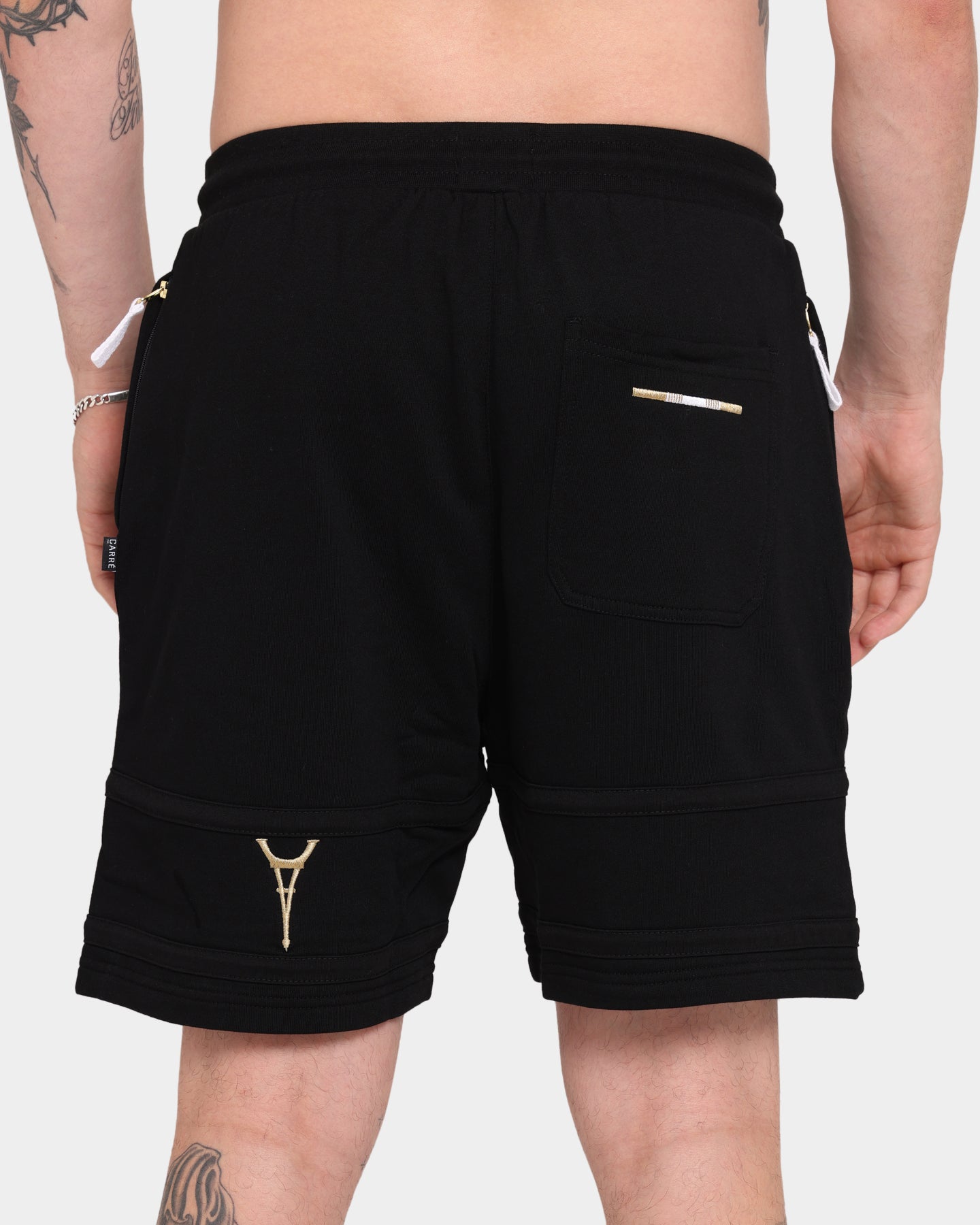 Carré Scripted Fleece Shorts Black/Black/Gold