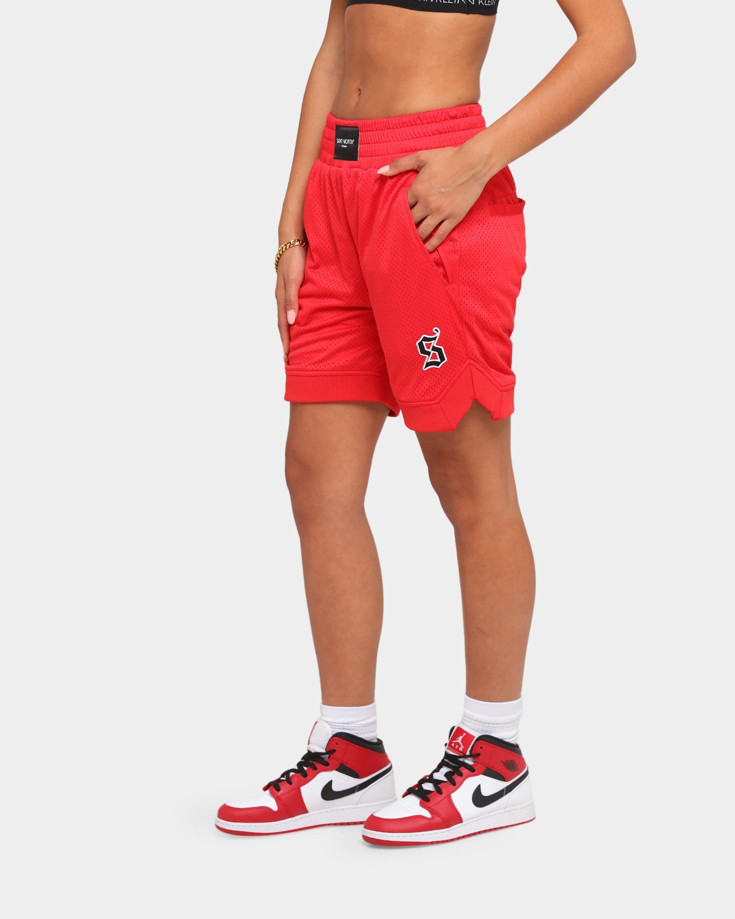 Saint Morta Warrior Basketball Shorts Red