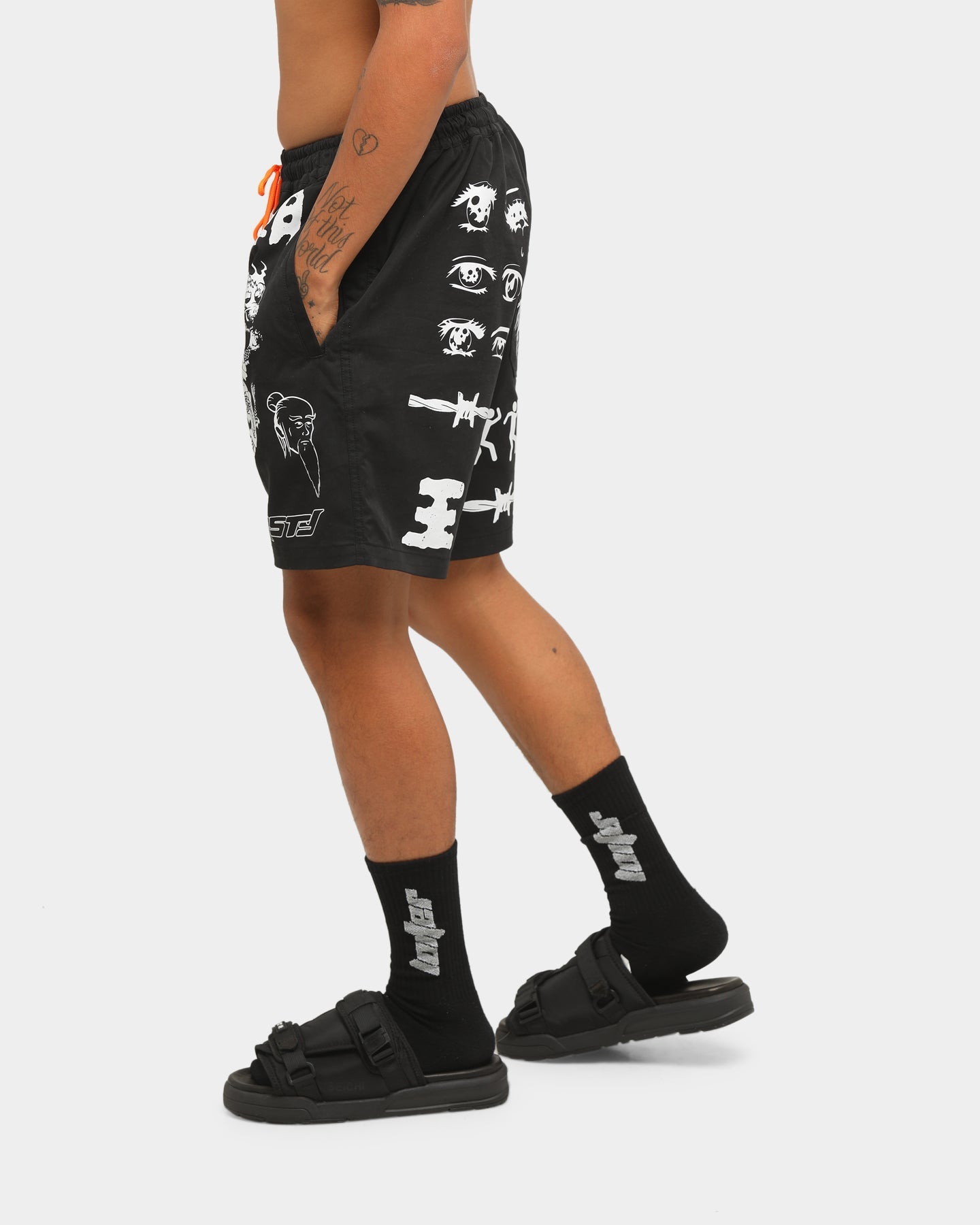 Loiter NYC Men's Dragon Dynasty Multi Logo Short Black