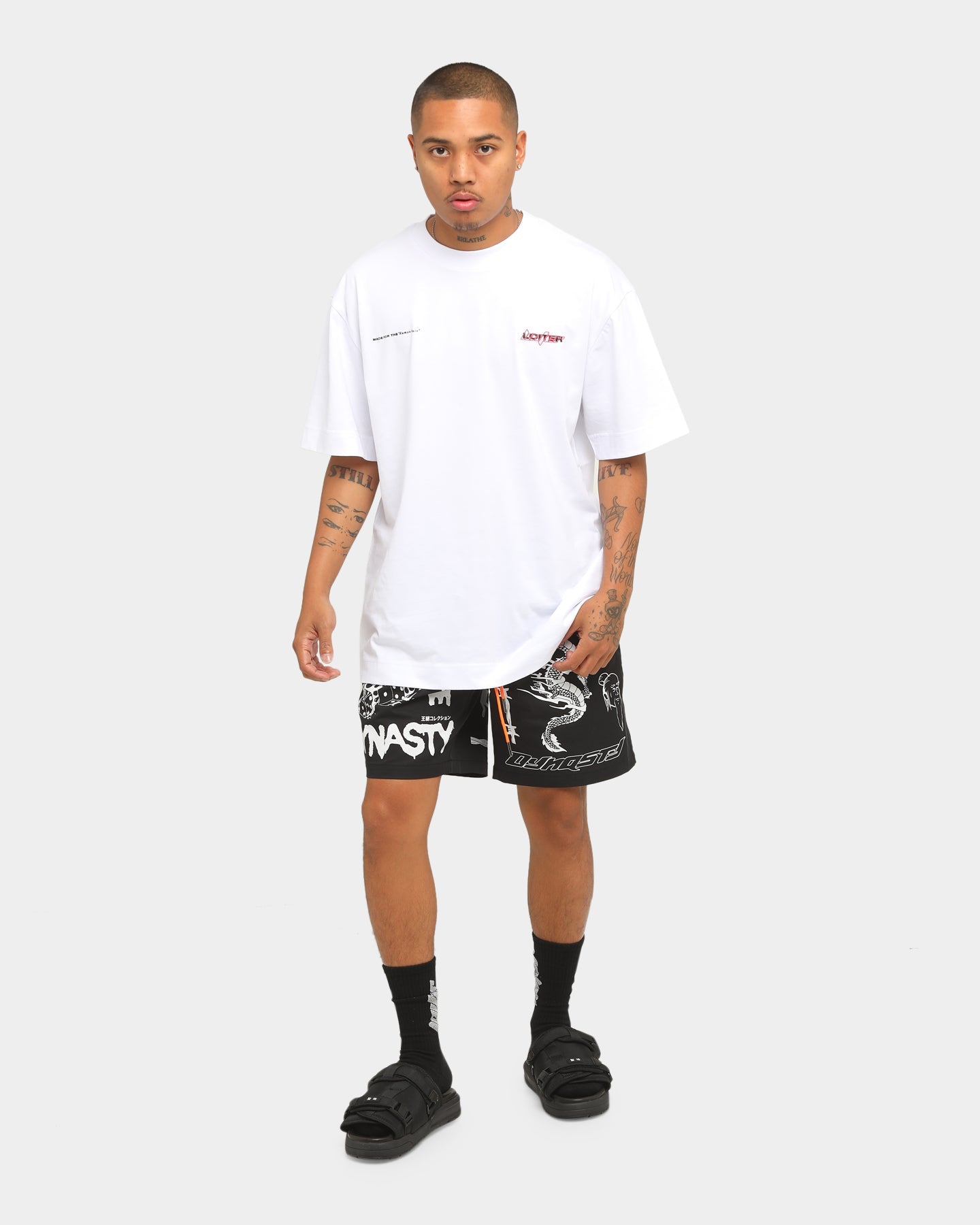 Loiter NYC Men's Dragon Dynasty Multi Logo Short Black