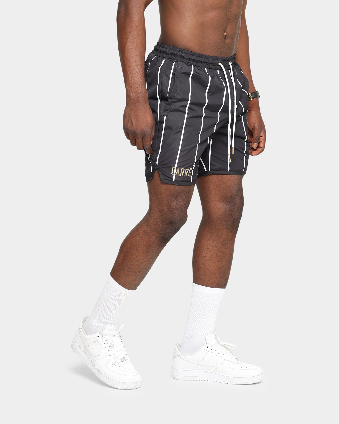 Carré Men's Deux Pinstripe Shorts Black/White