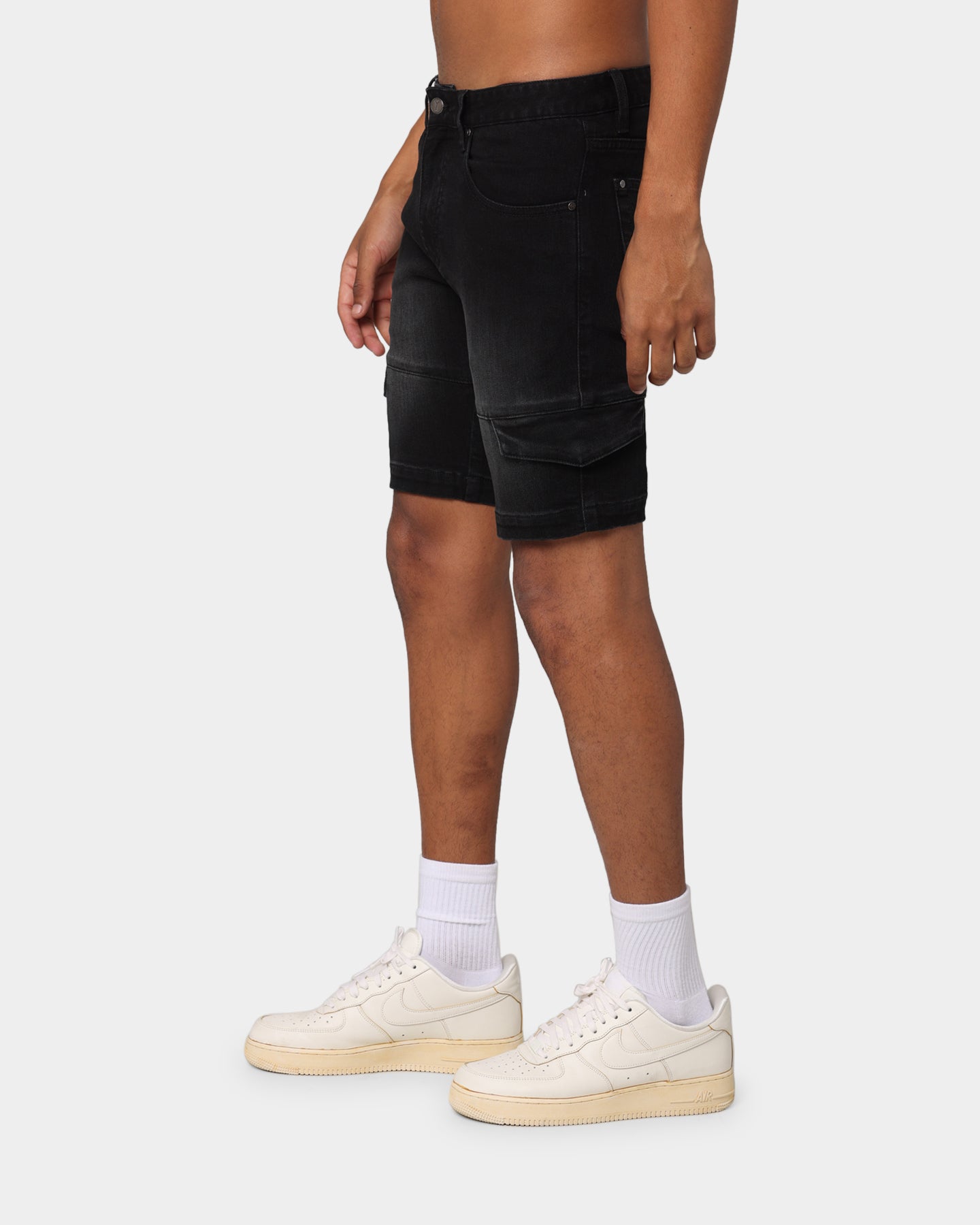 Carré Sommet Jean Cargo Short Black