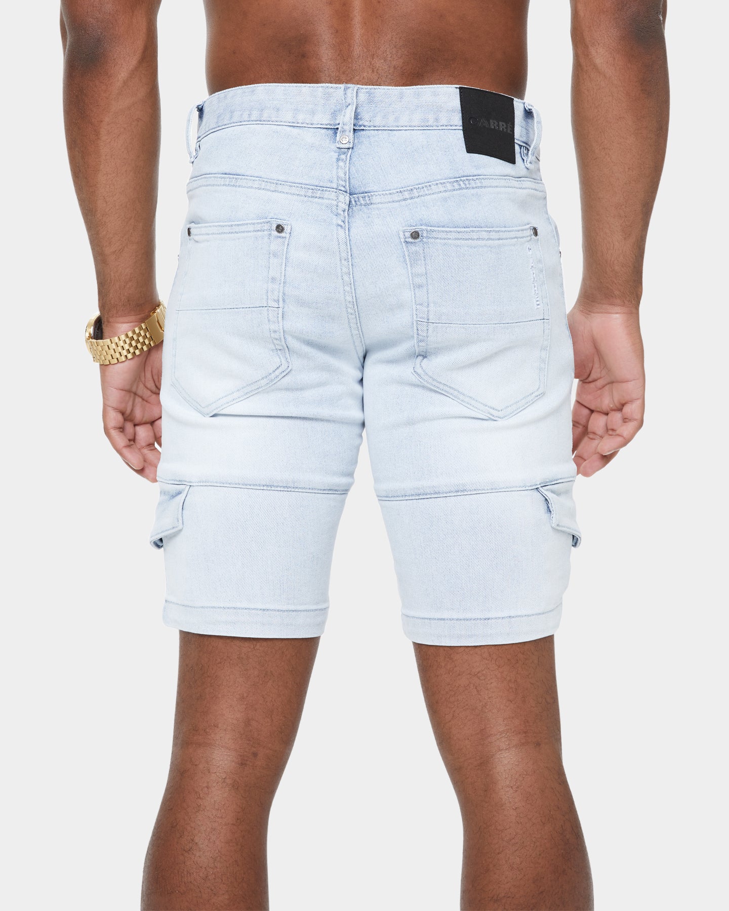 Carré Sommet Jean Cargo Short Light Blue Denim