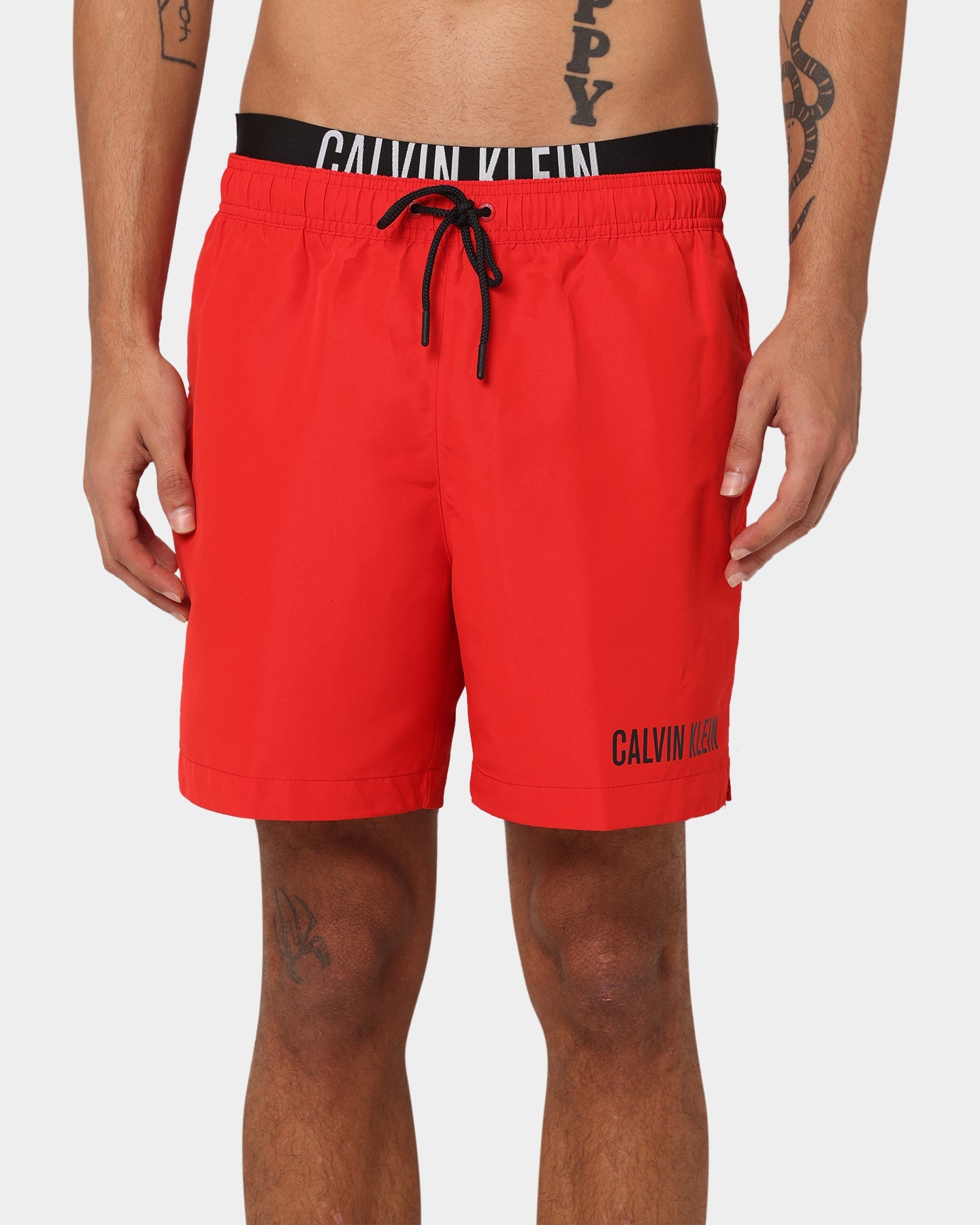 Calvin Klein Medium Double Waistband Swim Shorts Fierce Red