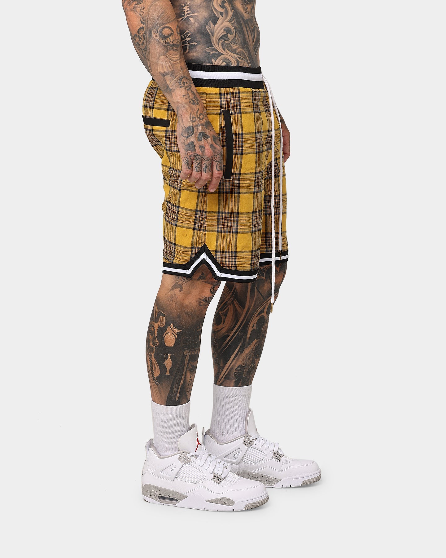 XXIII Tartan Basketball Shorts Yellow