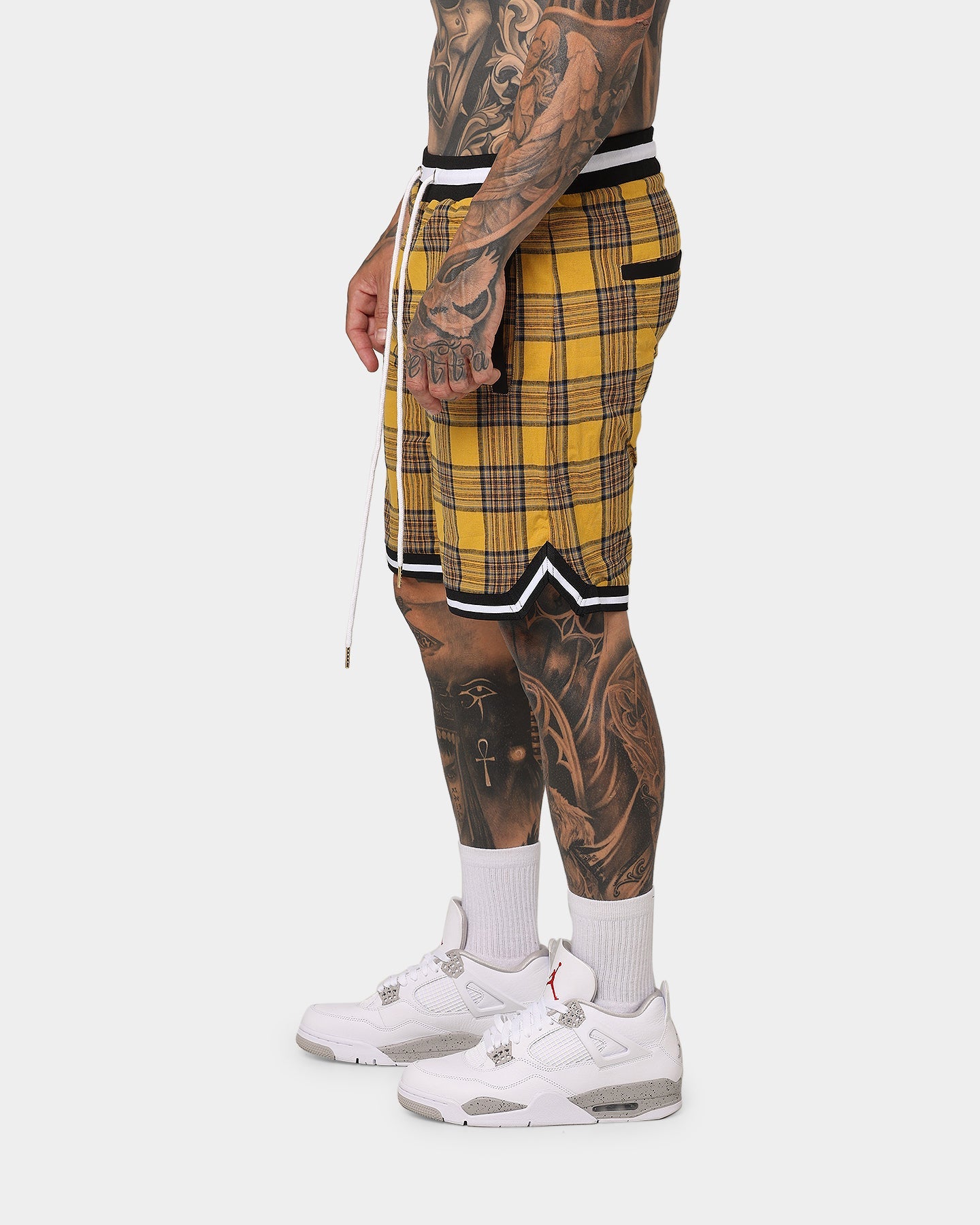 XXIII Tartan Basketball Shorts Yellow