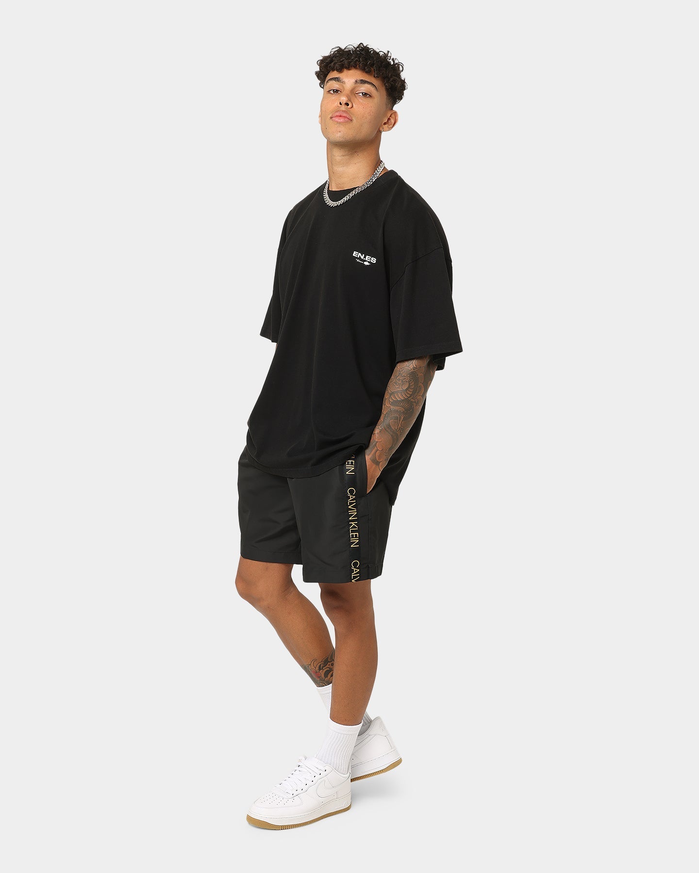 Calvin Klein Core Festive Medium Drawstring Swim Shorts Black