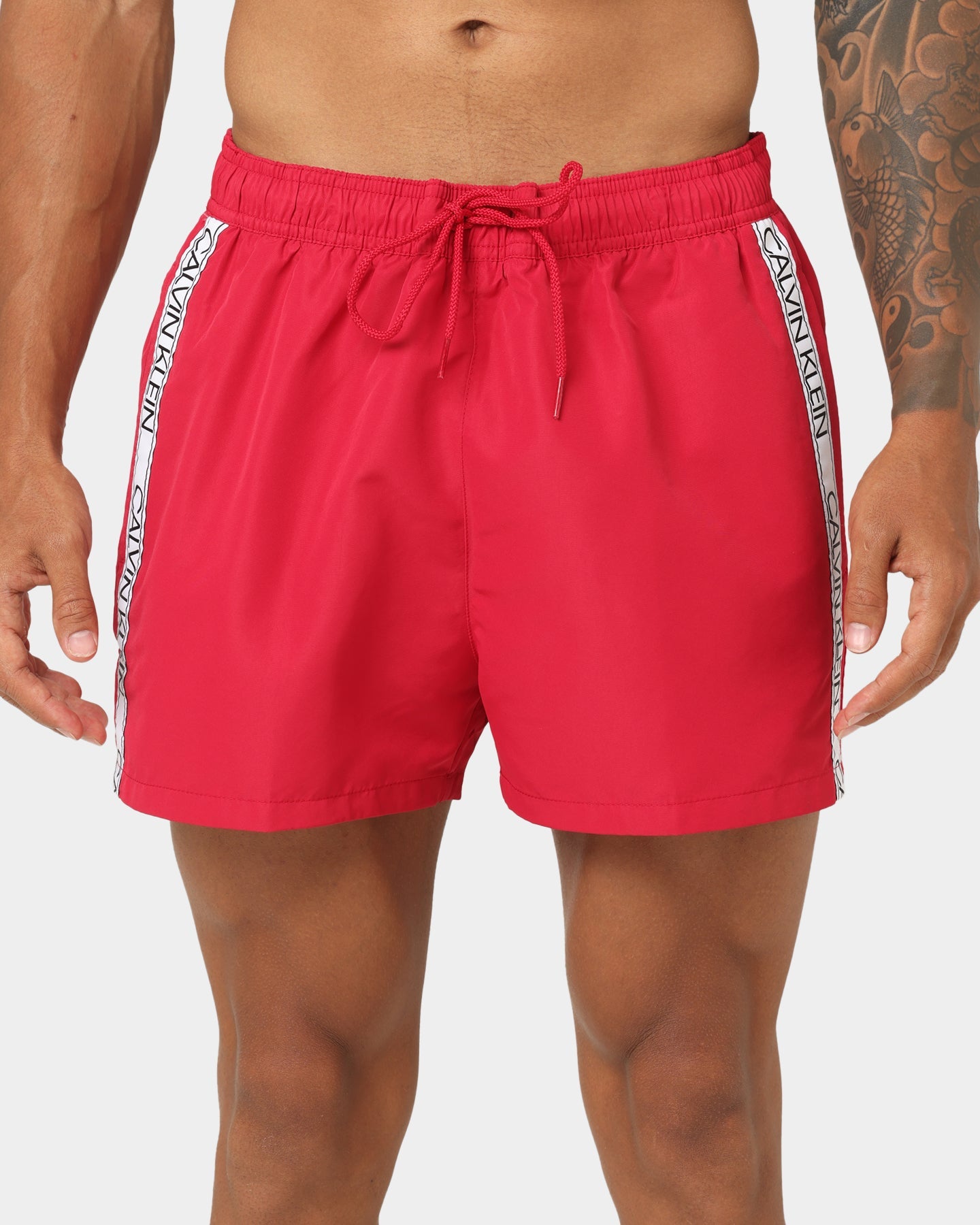 Calvin Klein Core Logo Tape Short Drawstring Swim Shorts Panama Rose
