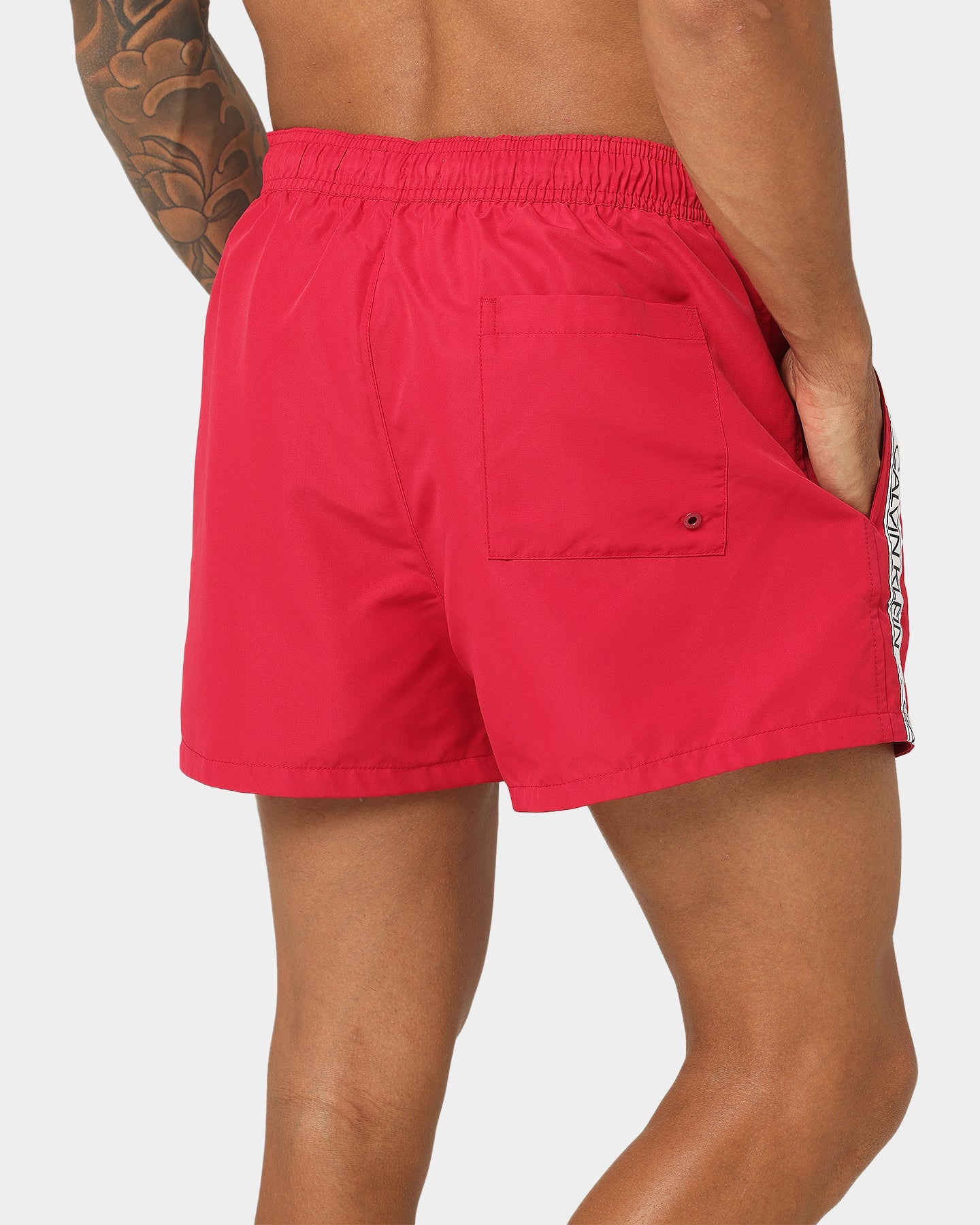 Calvin Klein Core Logo Tape Short Drawstring Swim Shorts Panama Rose