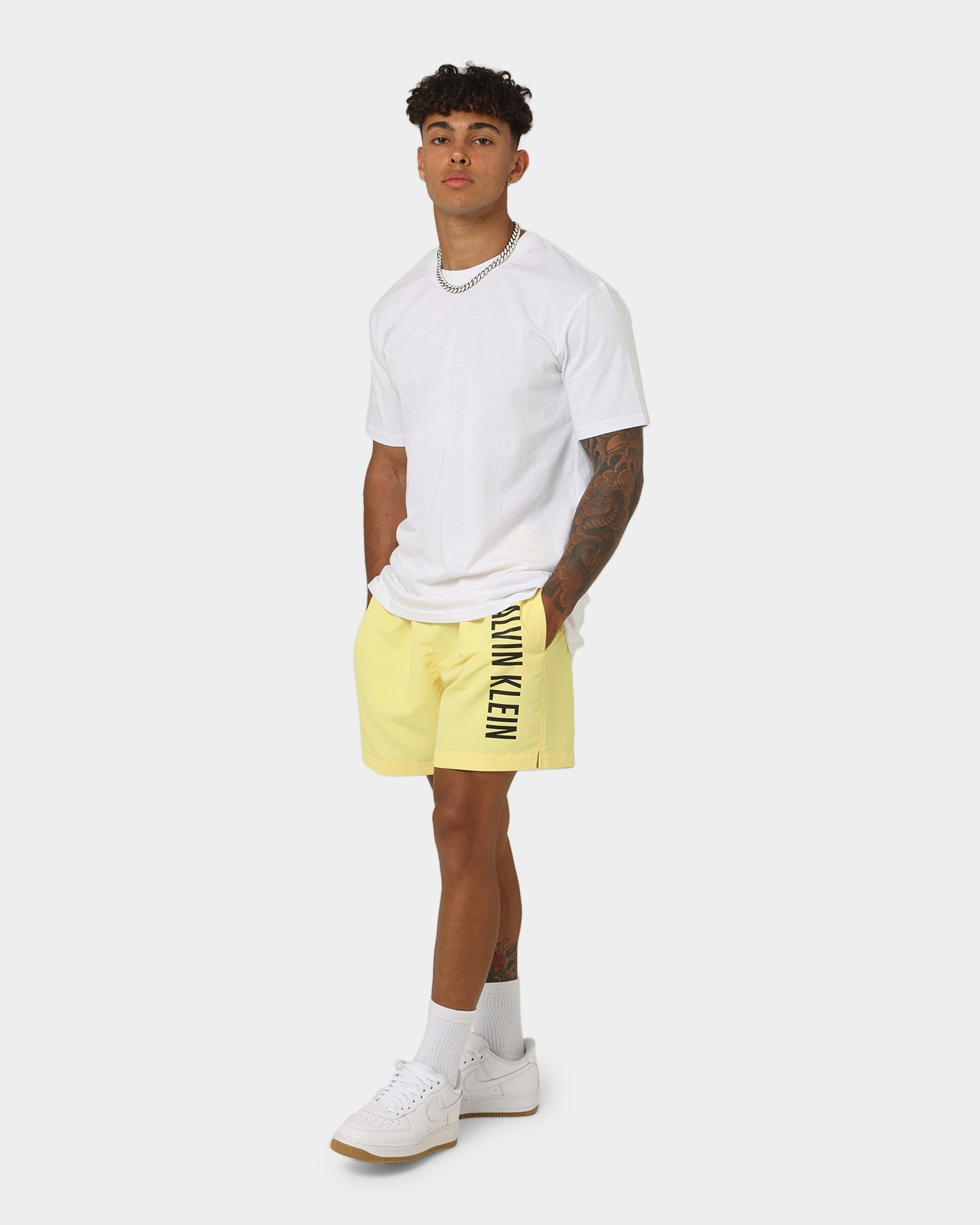 Calvin Klein Intense Power Medium Drawstring Swim Shorts April Yellow