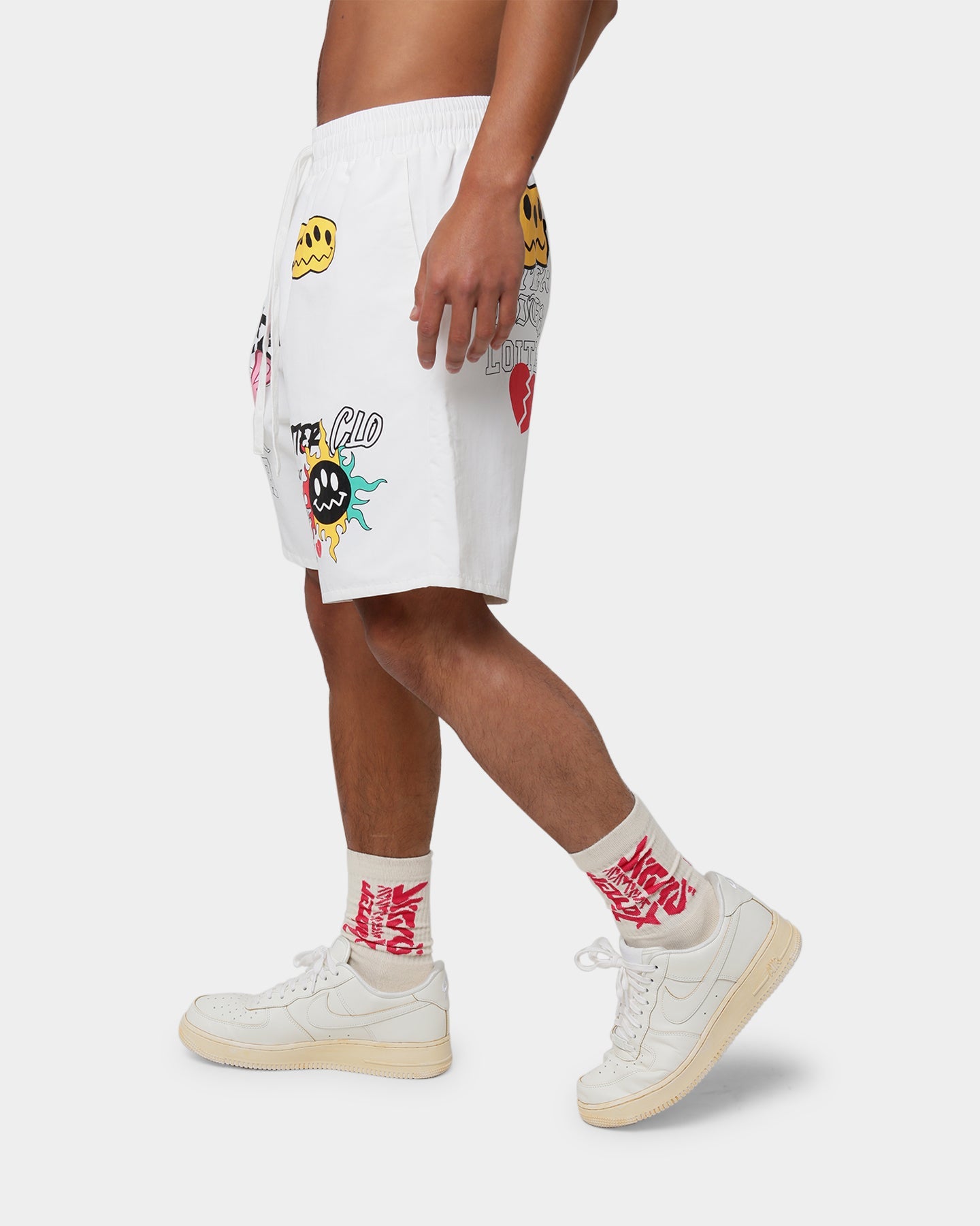 Loiter Freedom Multi Logo Shorts Off White