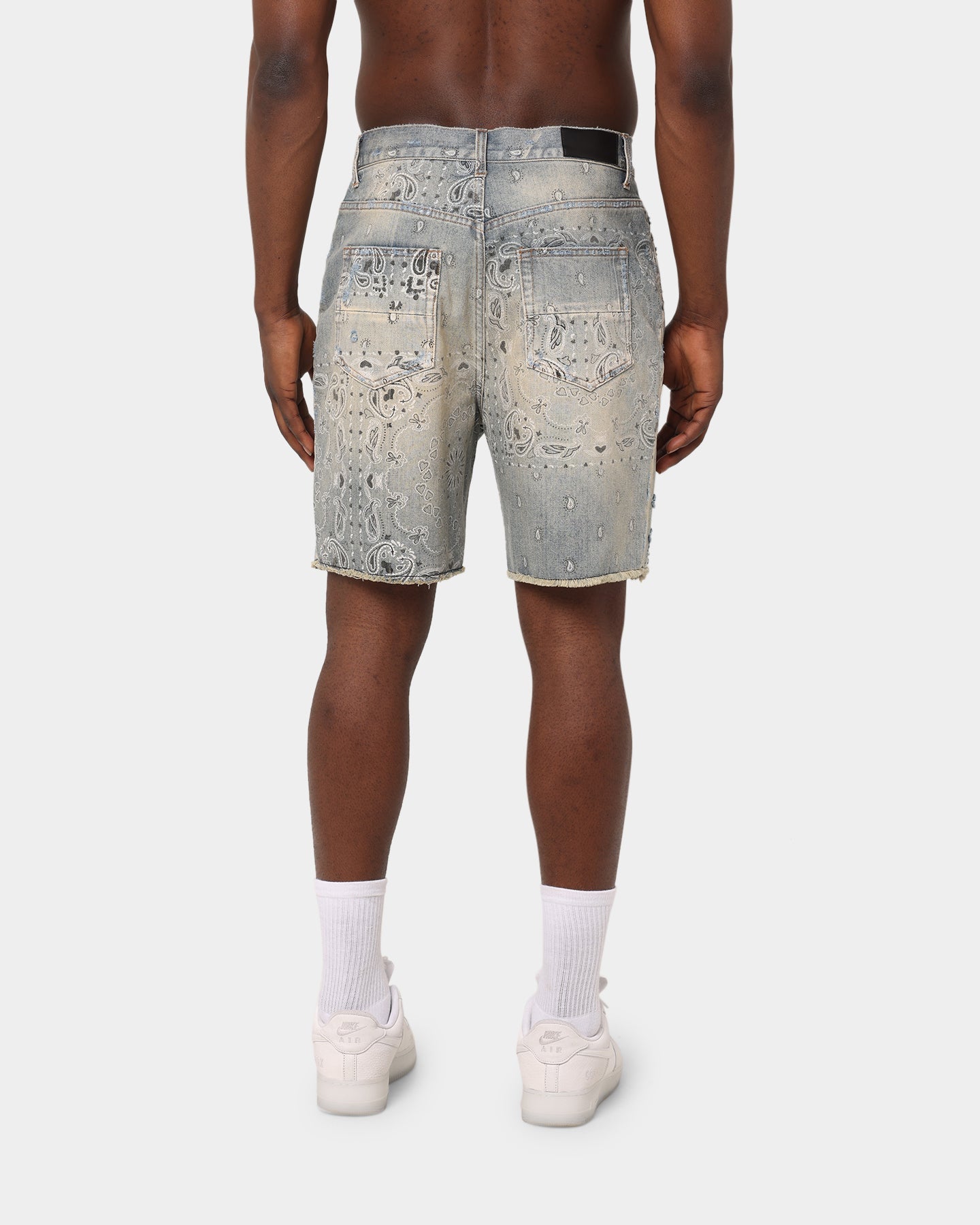 XXIII Paisley Bandana Denim Shorts Blue Denim