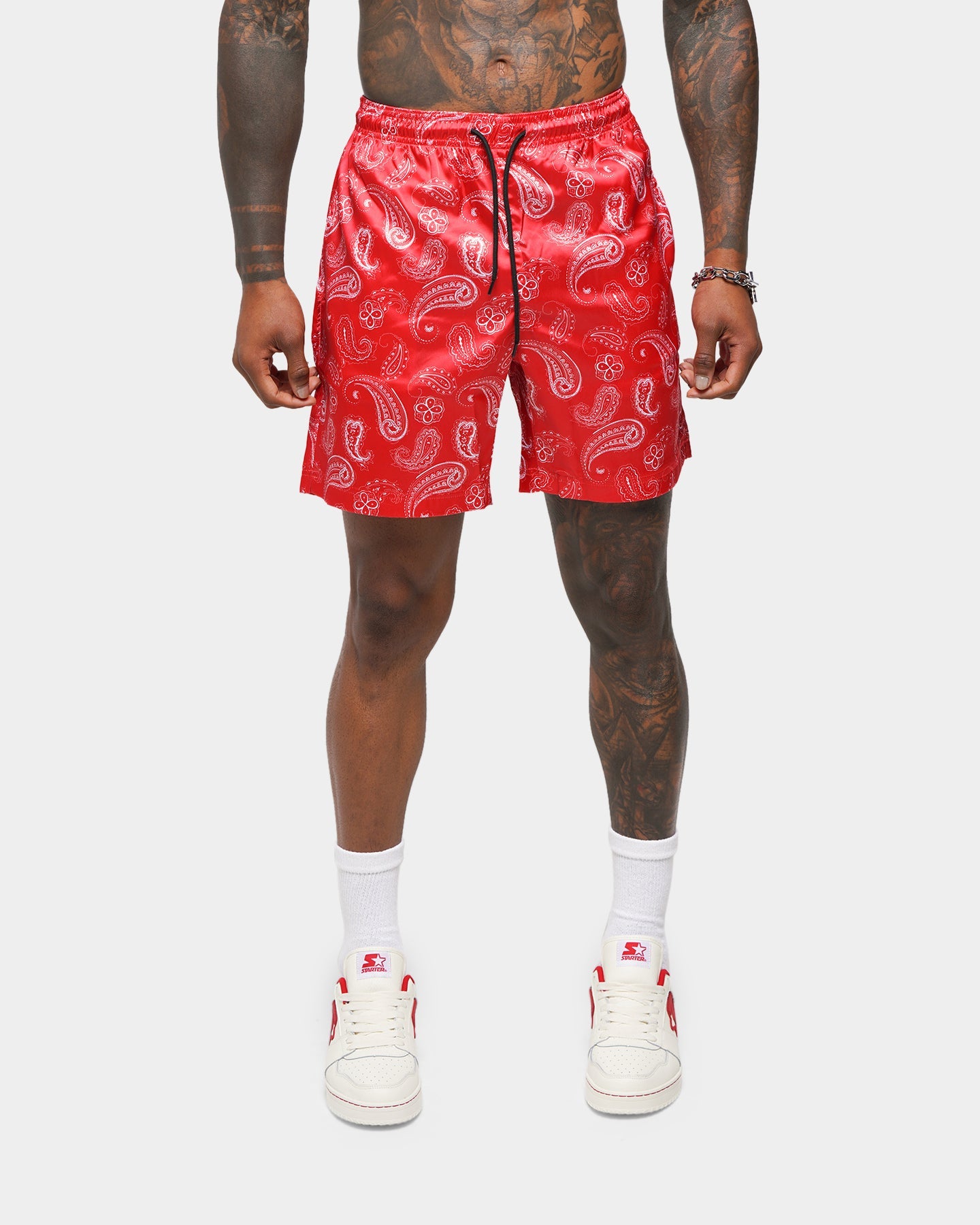 XXIII Elijah Satin Shorts Red