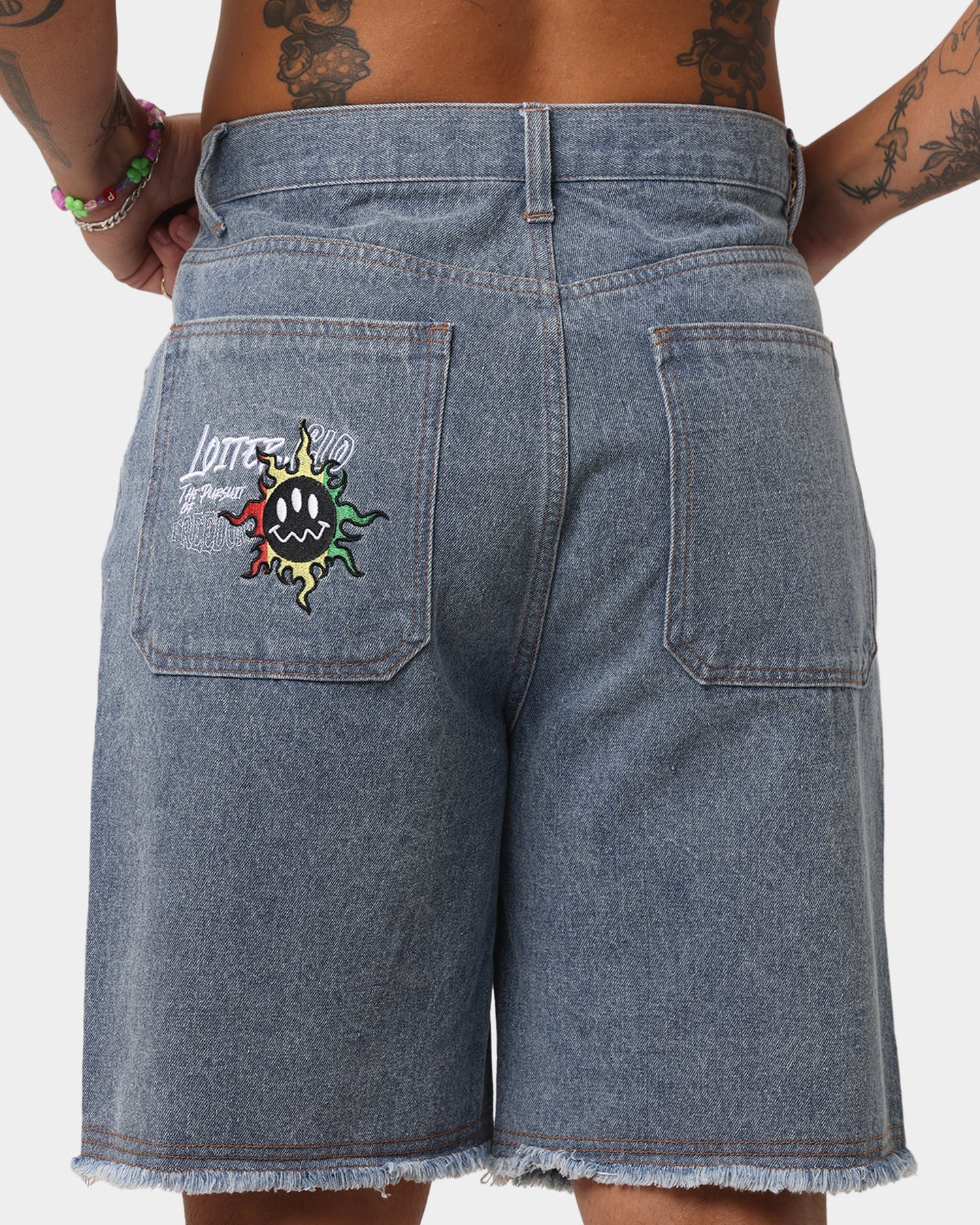 Loiter Freedom Skate Denim Shorts Blue