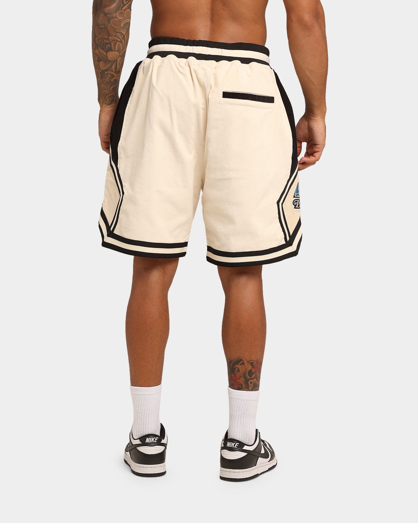Loiter Carter Corduroy Basketball Shorts Off White/Black