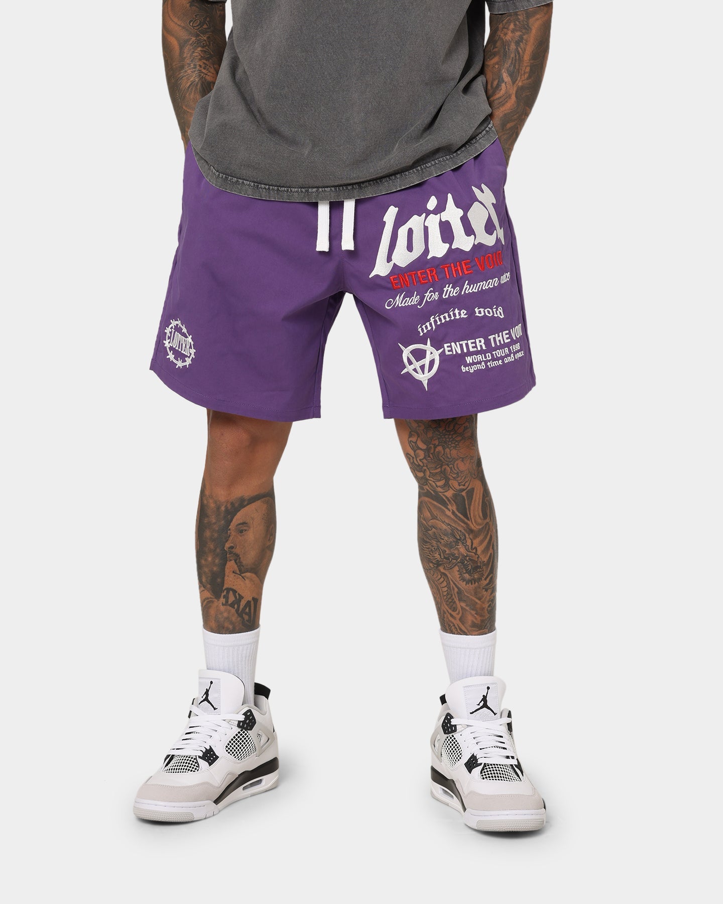 Loiter Void Multi Logo Walk Shorts Purple