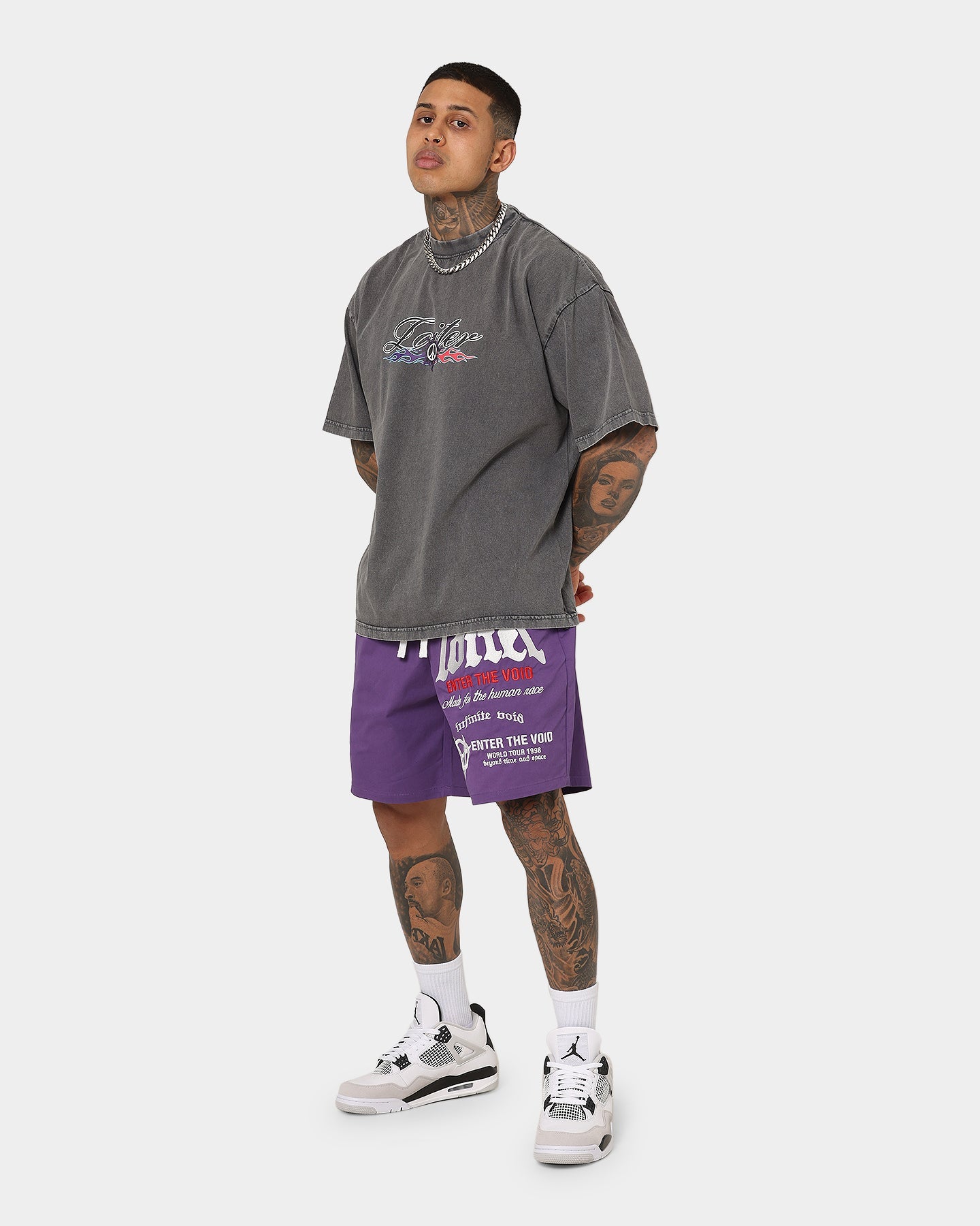 Loiter Void Multi Logo Walk Shorts Purple