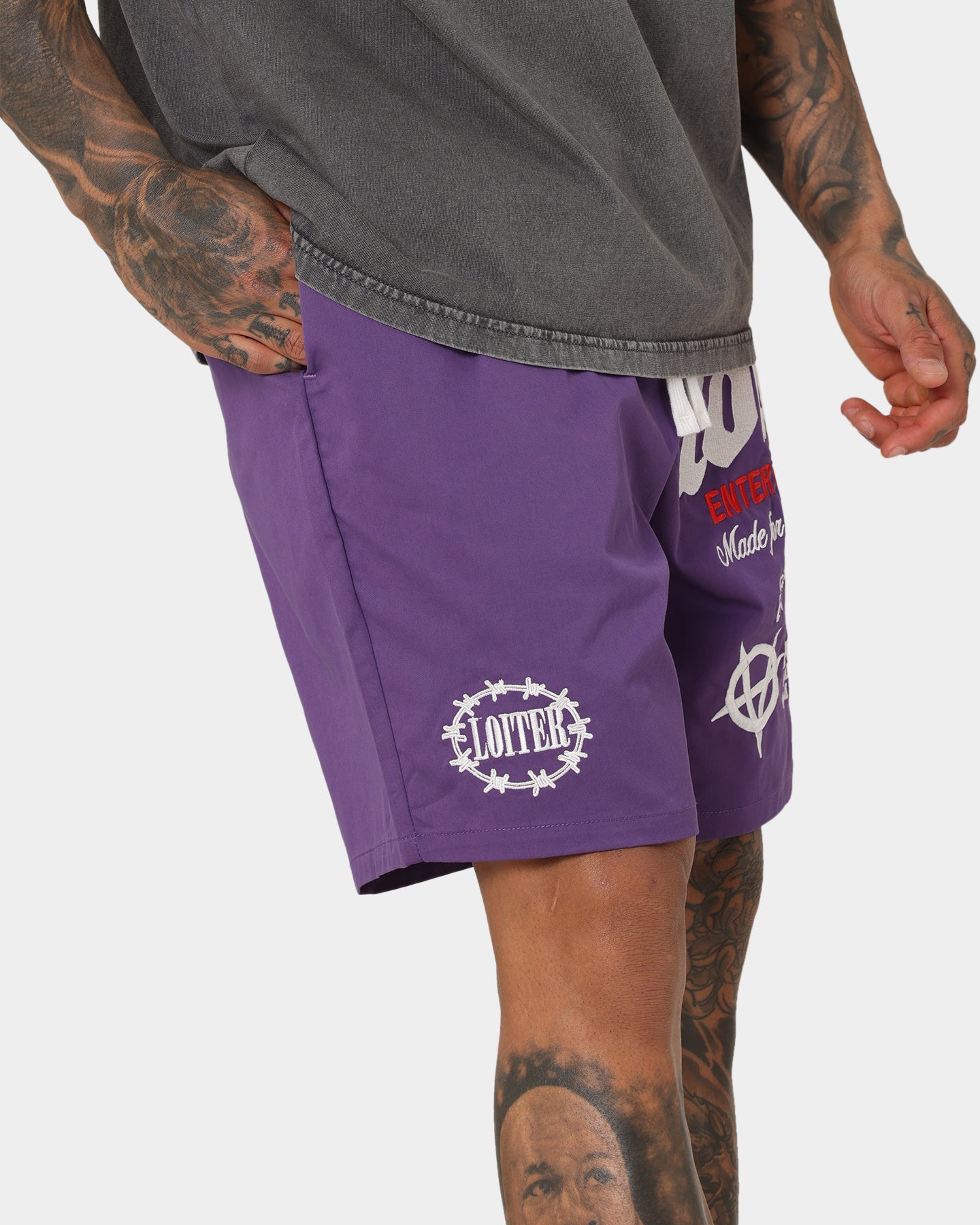 Loiter Void Multi Logo Walk Shorts Purple