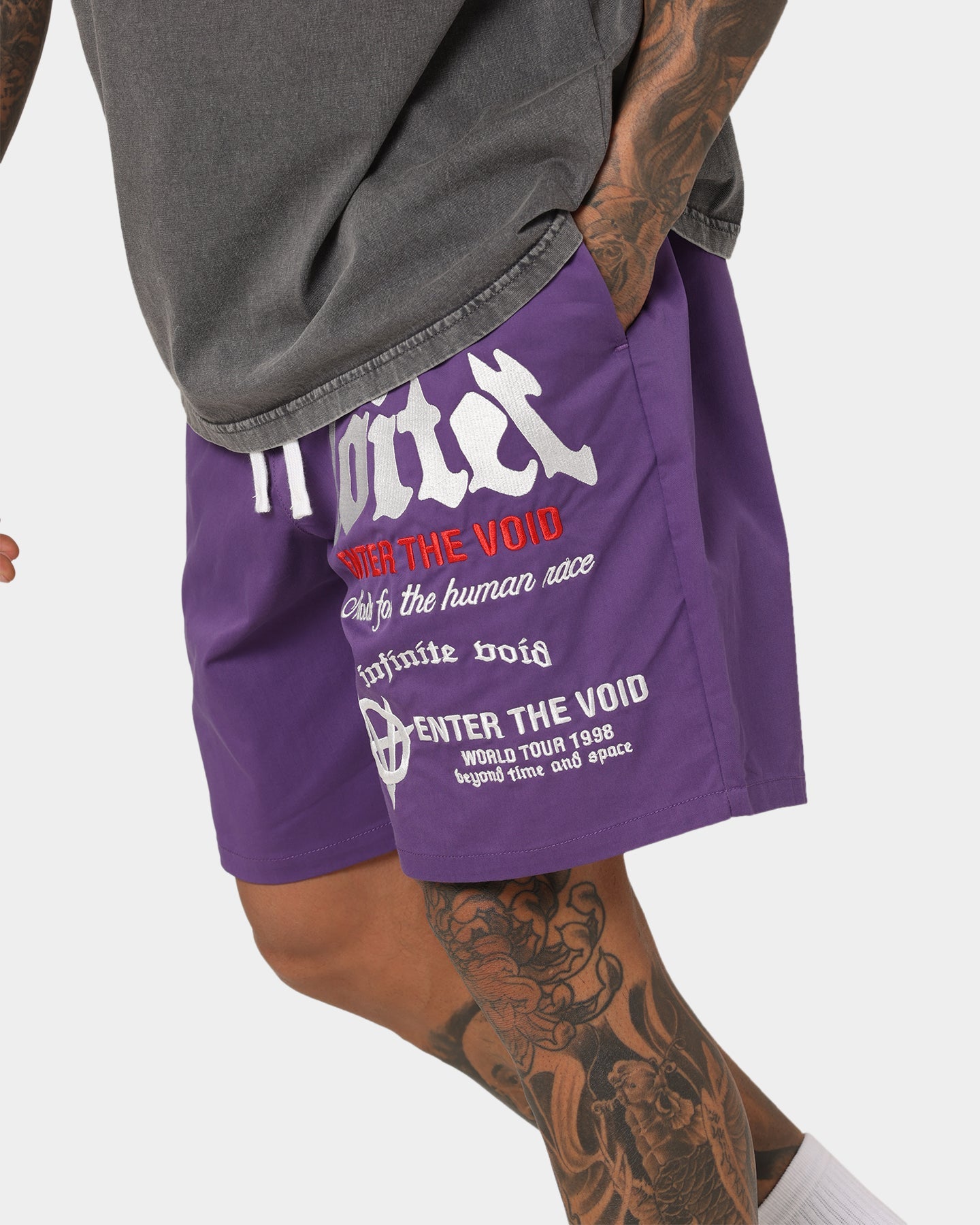 Loiter Void Multi Logo Walk Shorts Purple