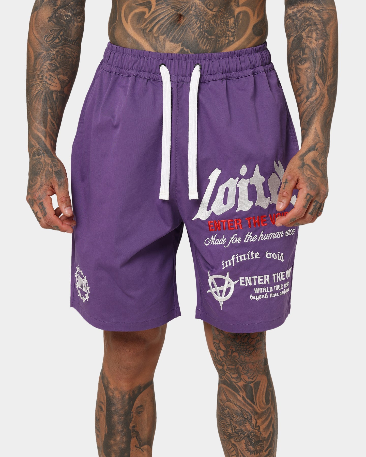 Loiter Void Multi Logo Walk Shorts Purple
