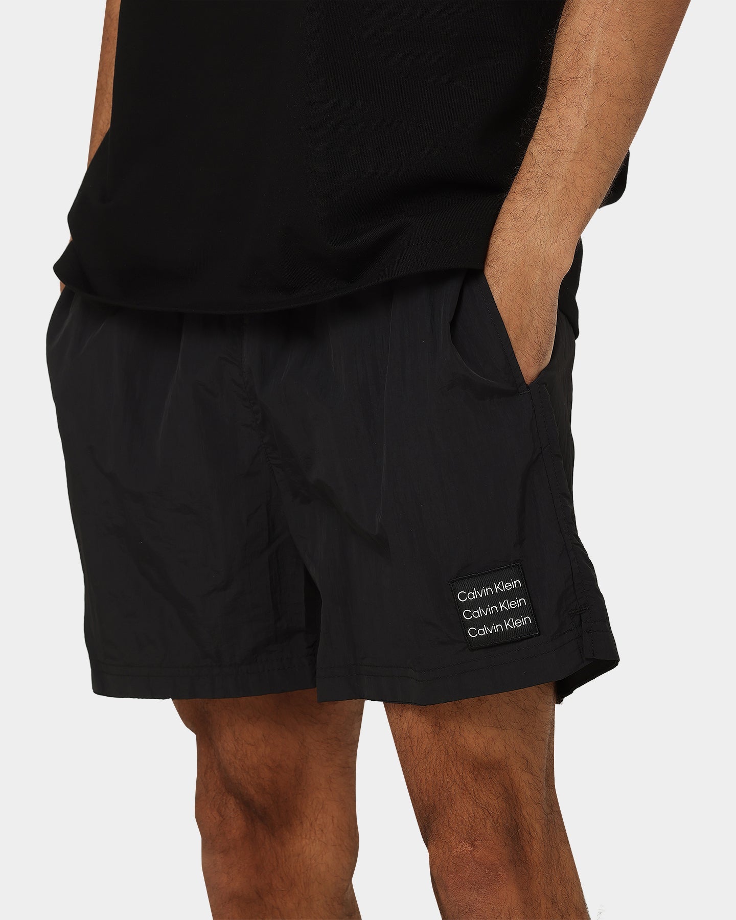 Calvin Klein Medium Drawstring Shorts New Basil Pvh Black