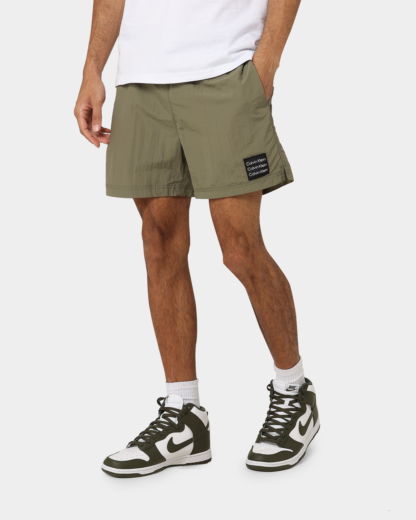 Calvin Klein Medium Drawstring Shorts New Basil