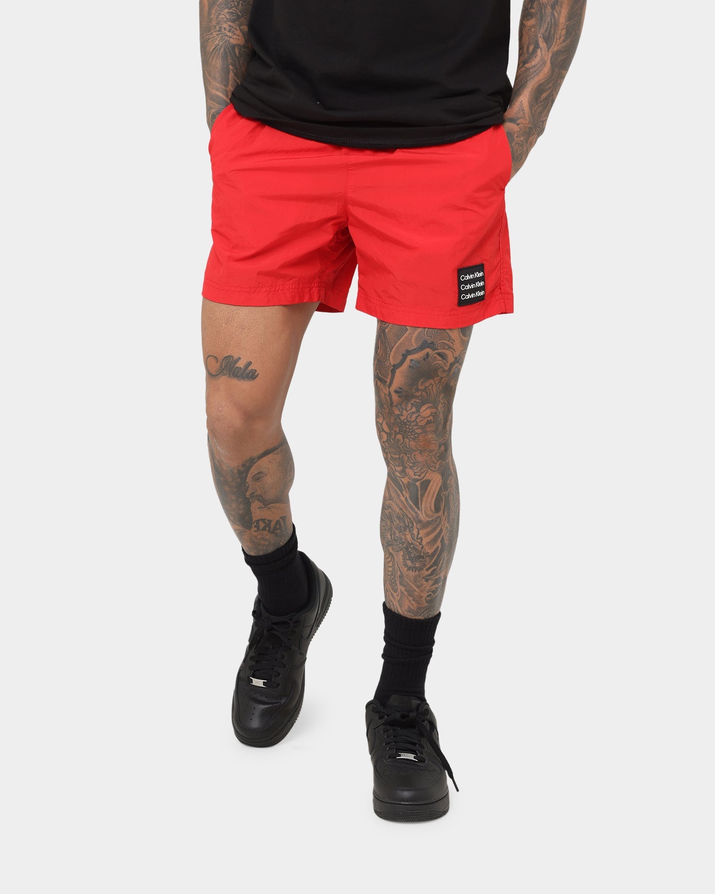 Calvin Klein Medium Drawstring Shorts Deep Crimson