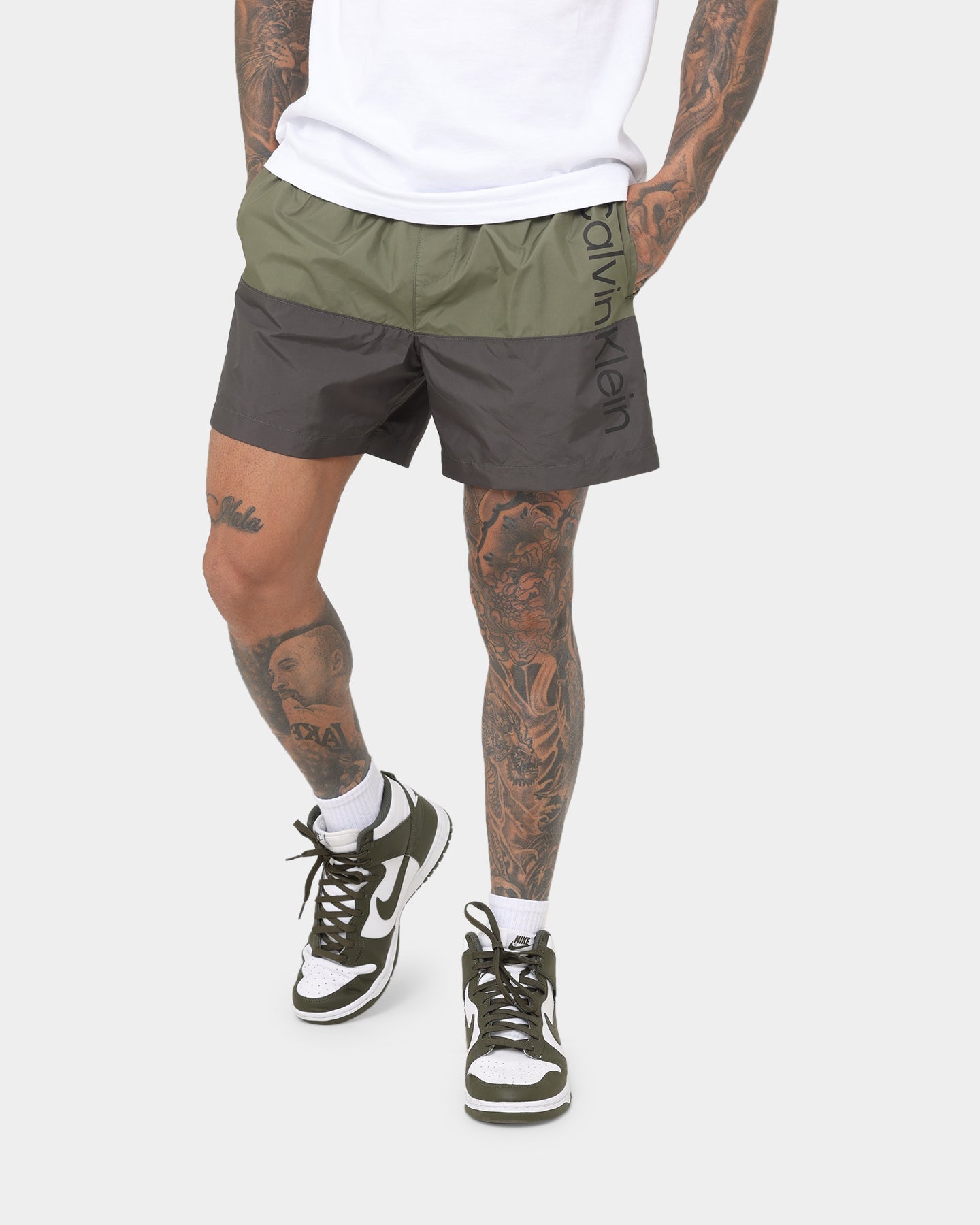 Calvin Klein Medium Drawstring Shorts New Basil