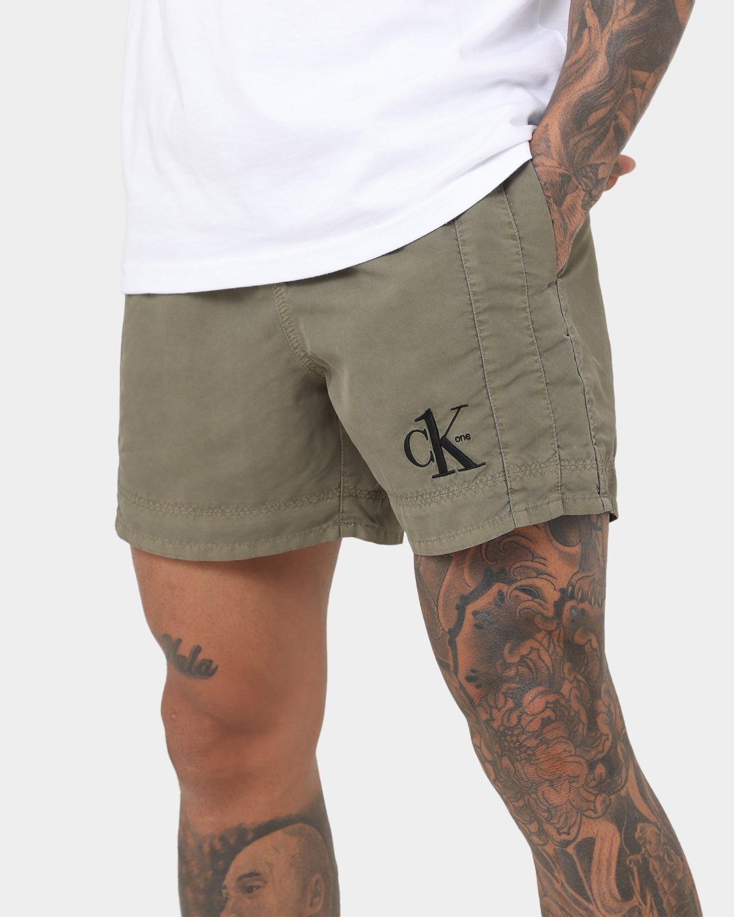 Calvin Klein Medium Drawstring Shorts New Basil