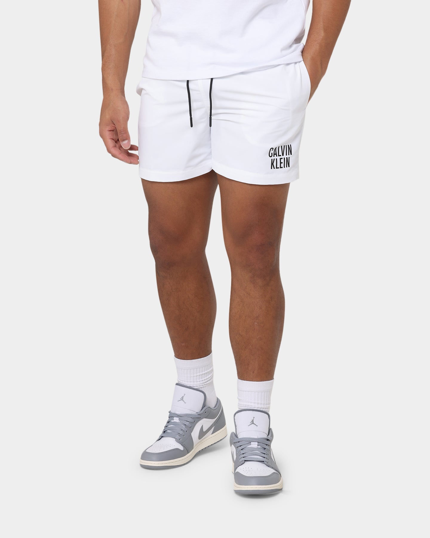Calvin Klein Medium Double Waistband Swim Shorts Pvh Classic White