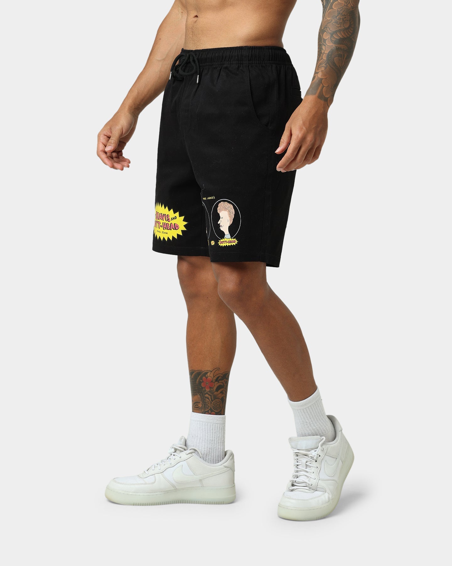 American Thrift American Thrift X Beavis & Butthead Opening Face Shorts Black