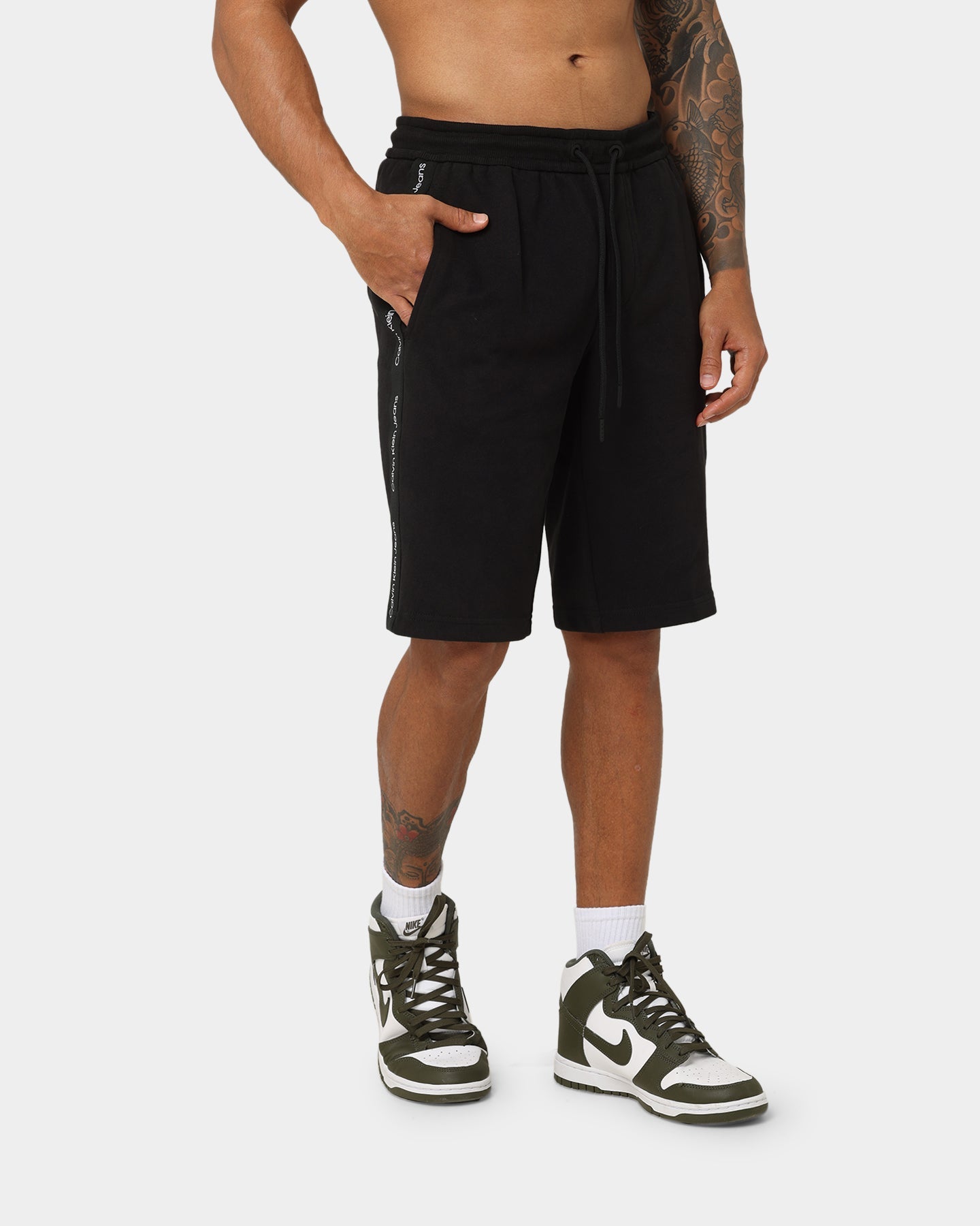 Calvin Klein Contrast Tape HWK Shorts CK Black