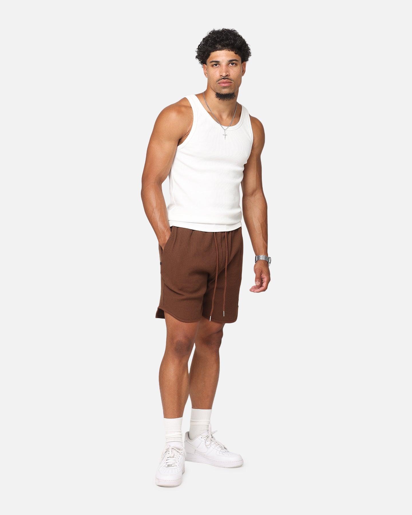 Saint Morta Waffle Shorts Brown