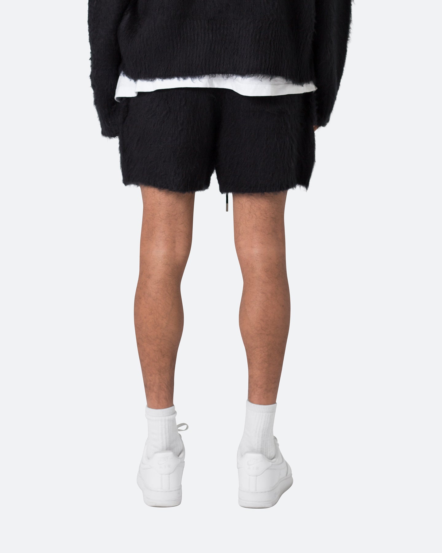 MNML Fuzzy Sweat Shorts Black