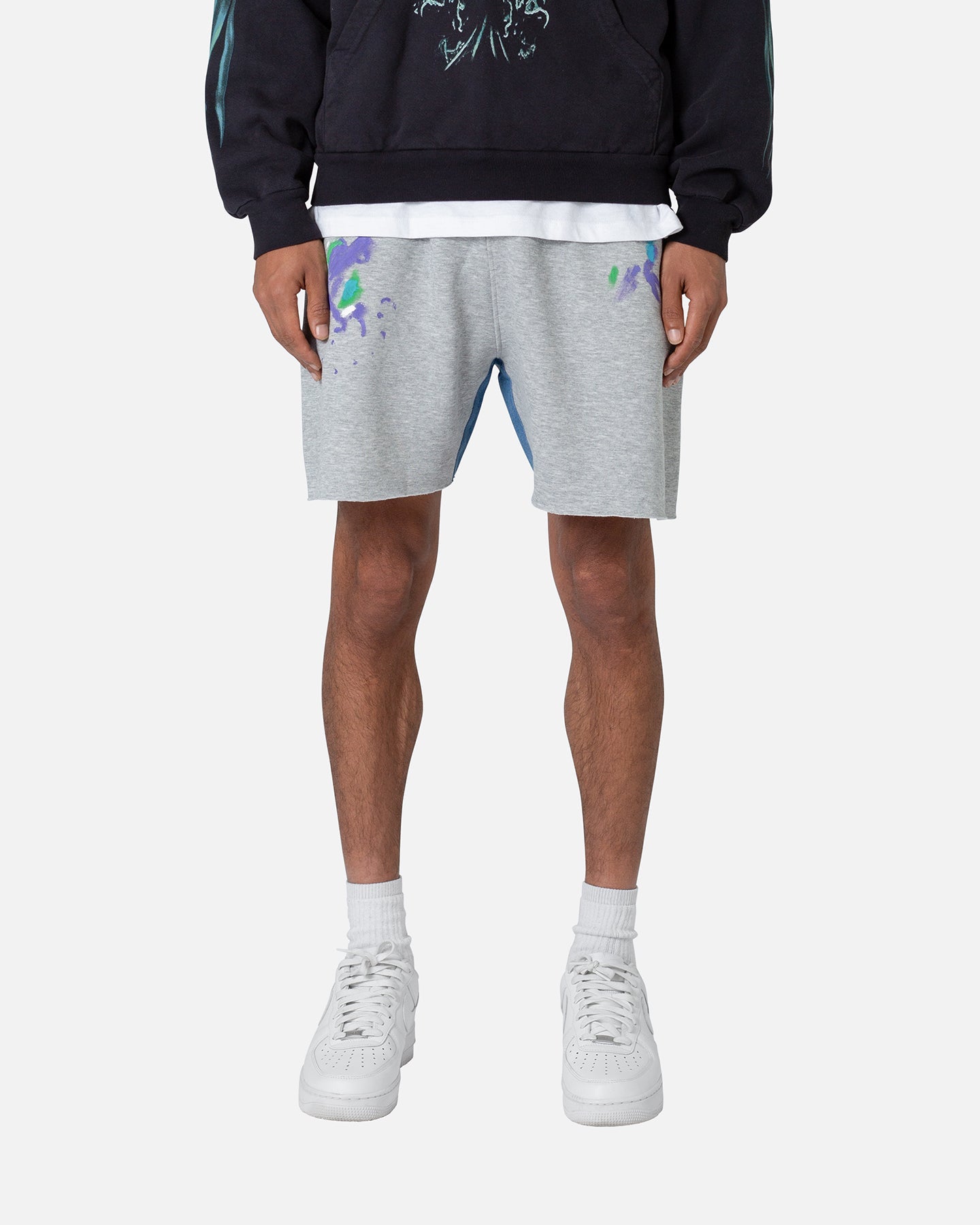 MNML Contrast Paneled Sweatshorts Grey