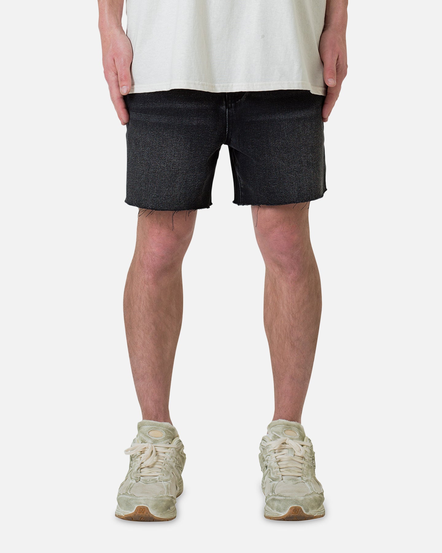 MNML Cut Off Denim Shorts Black