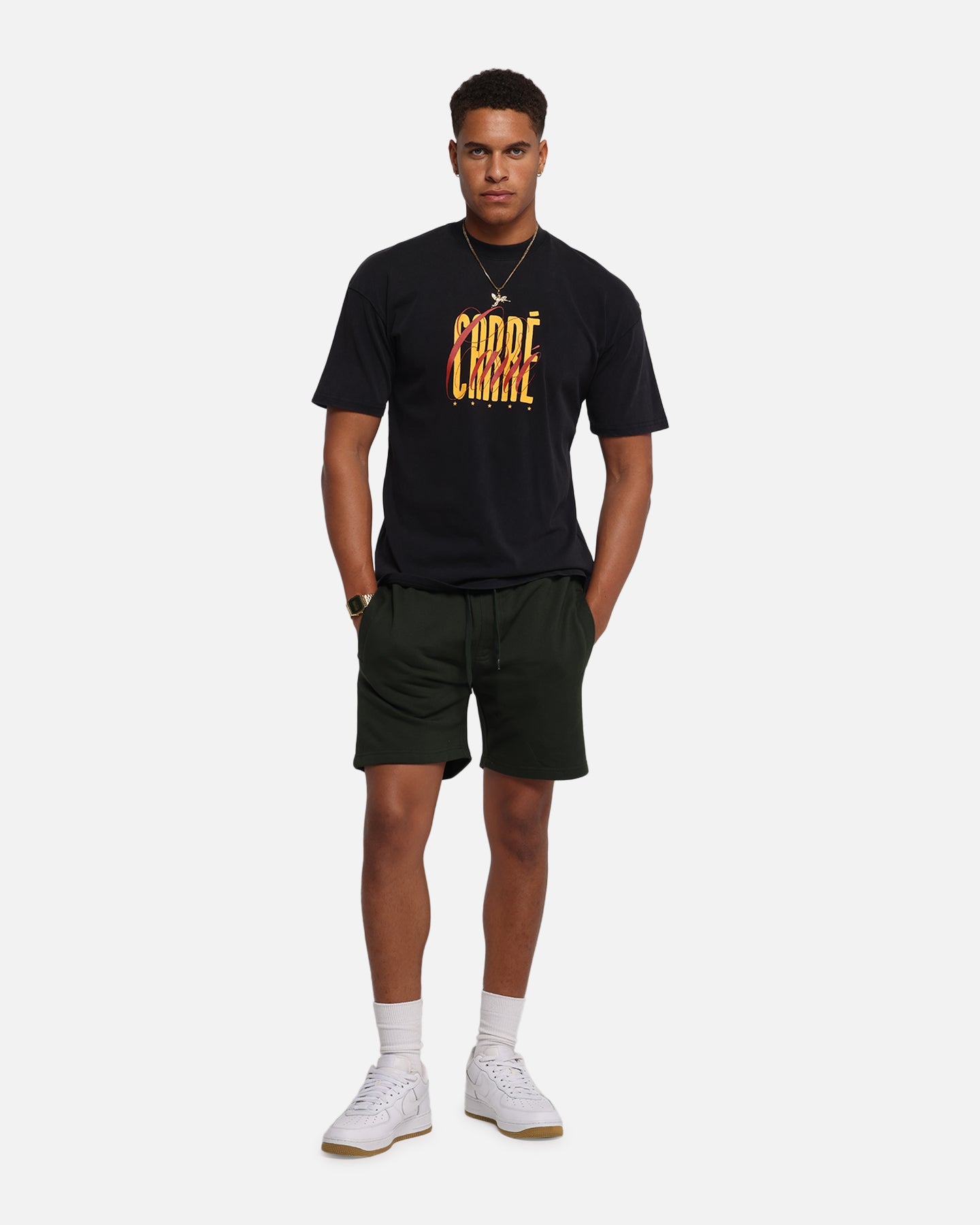 Carré Blanc Classic Sweat Shorts Dark Green