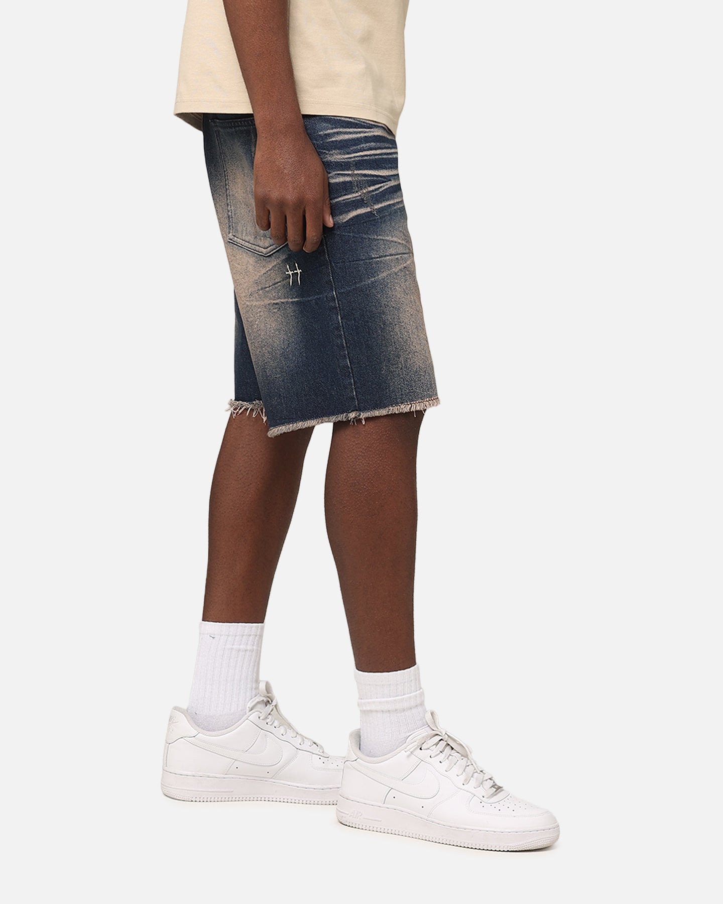 Saint Morta Baggy Denim Shorts Indigo Denim