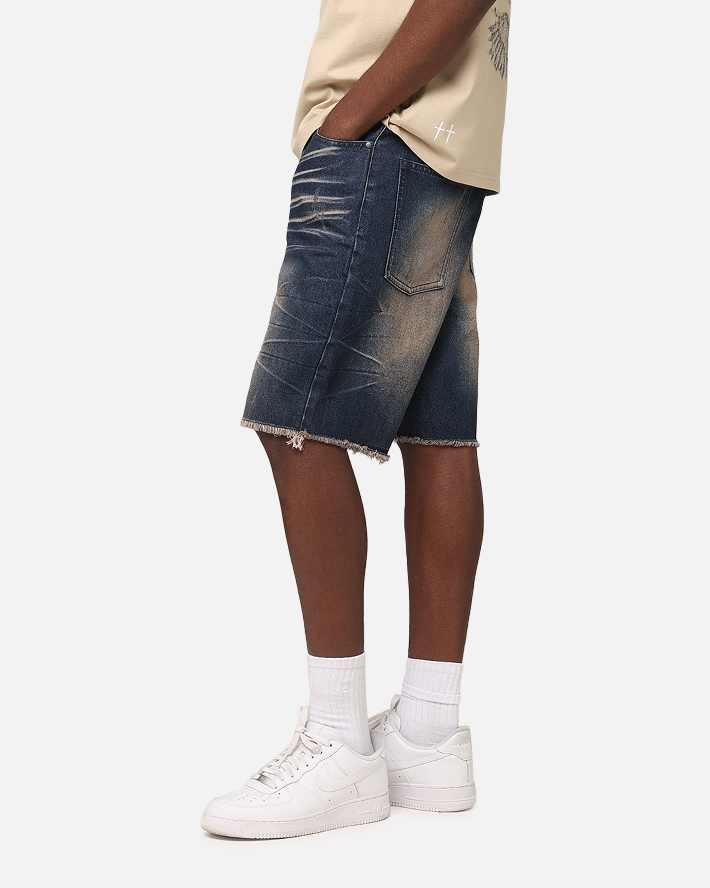 Saint Morta Baggy Denim Shorts Indigo Denim