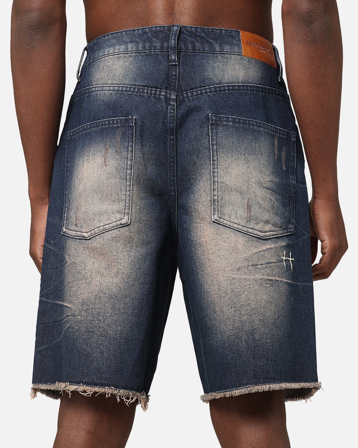 Saint Morta Baggy Denim Shorts Indigo Denim