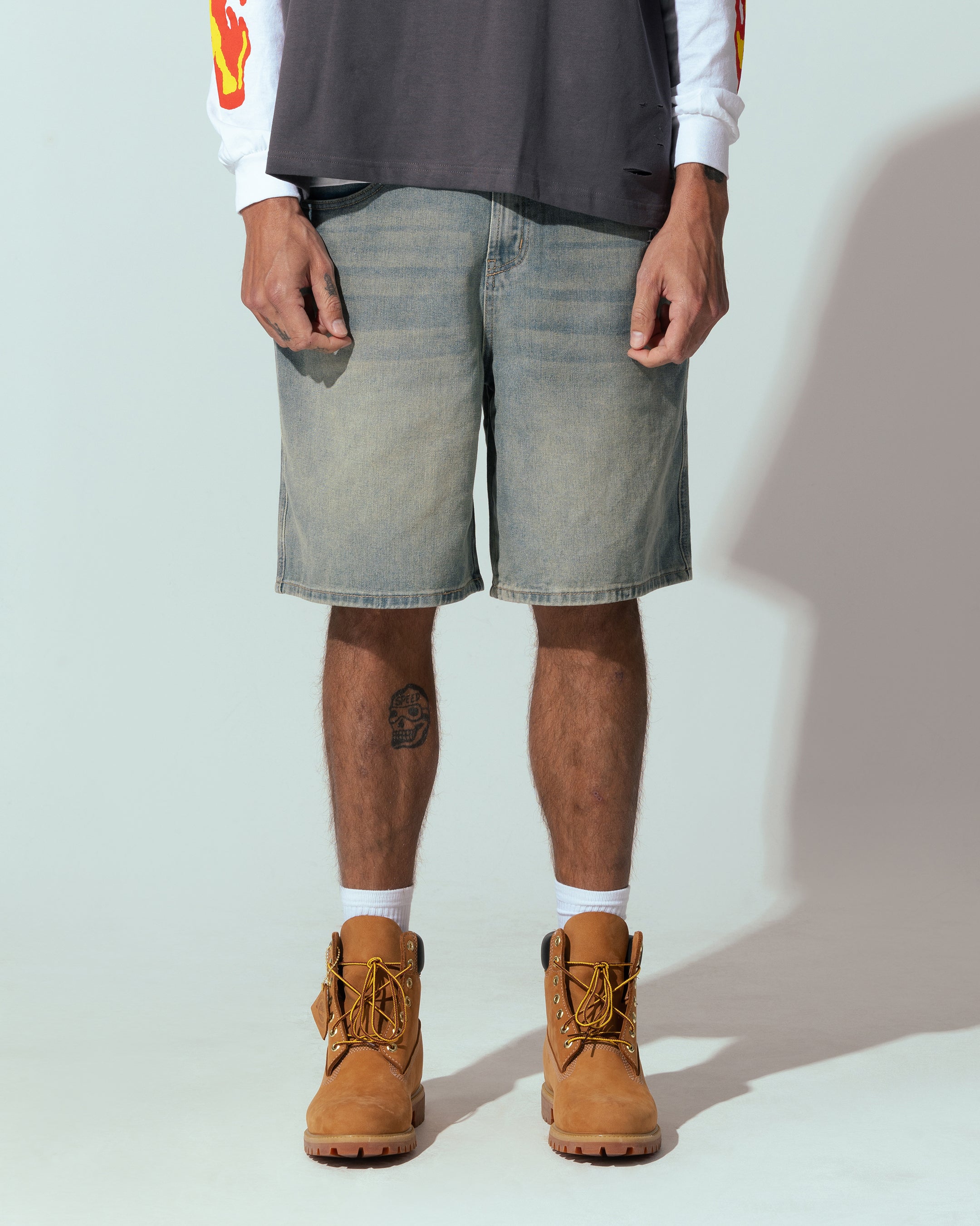 Loiter Sk8 Jorts Washed Blue