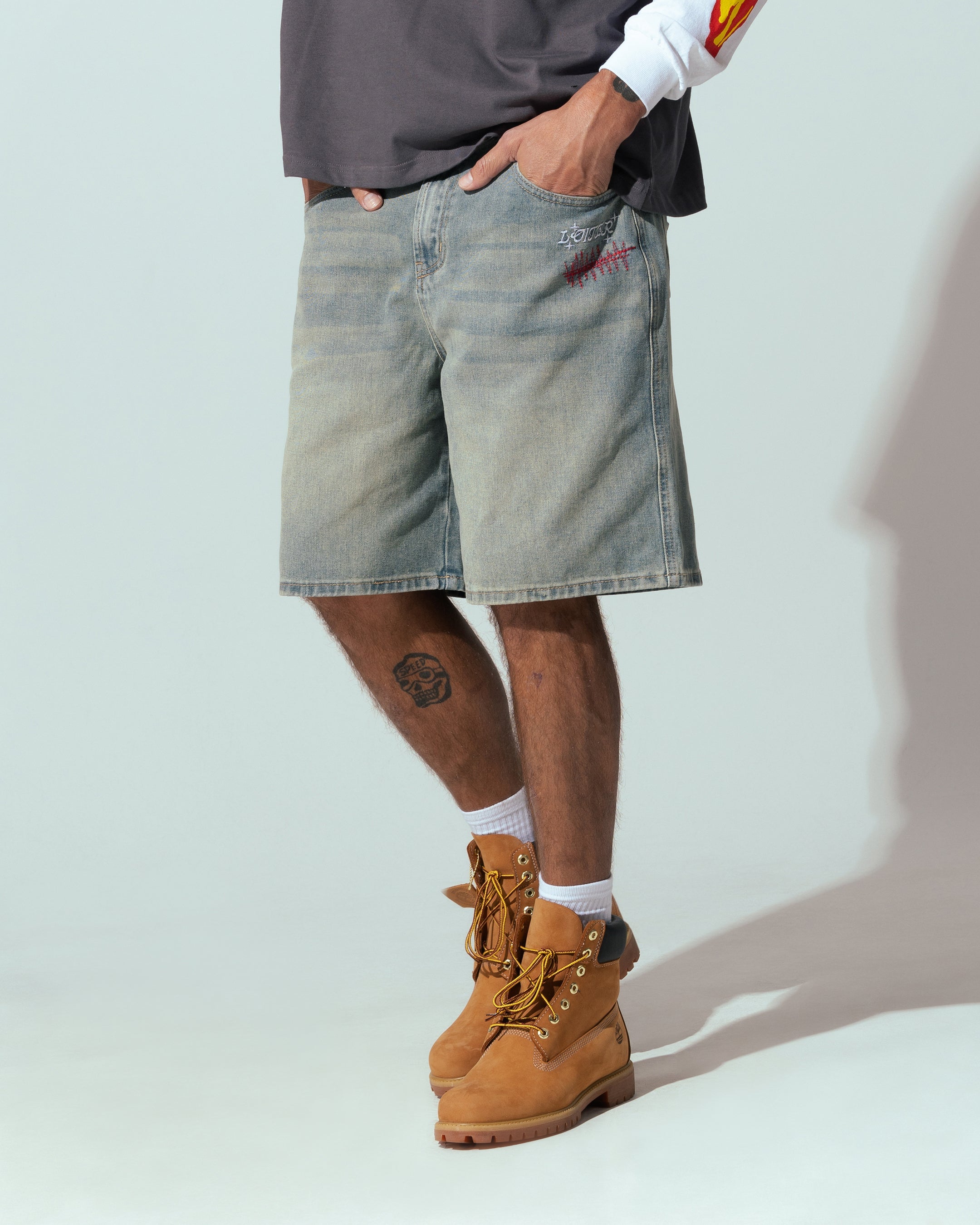 Loiter Sk8 Jorts Washed Blue