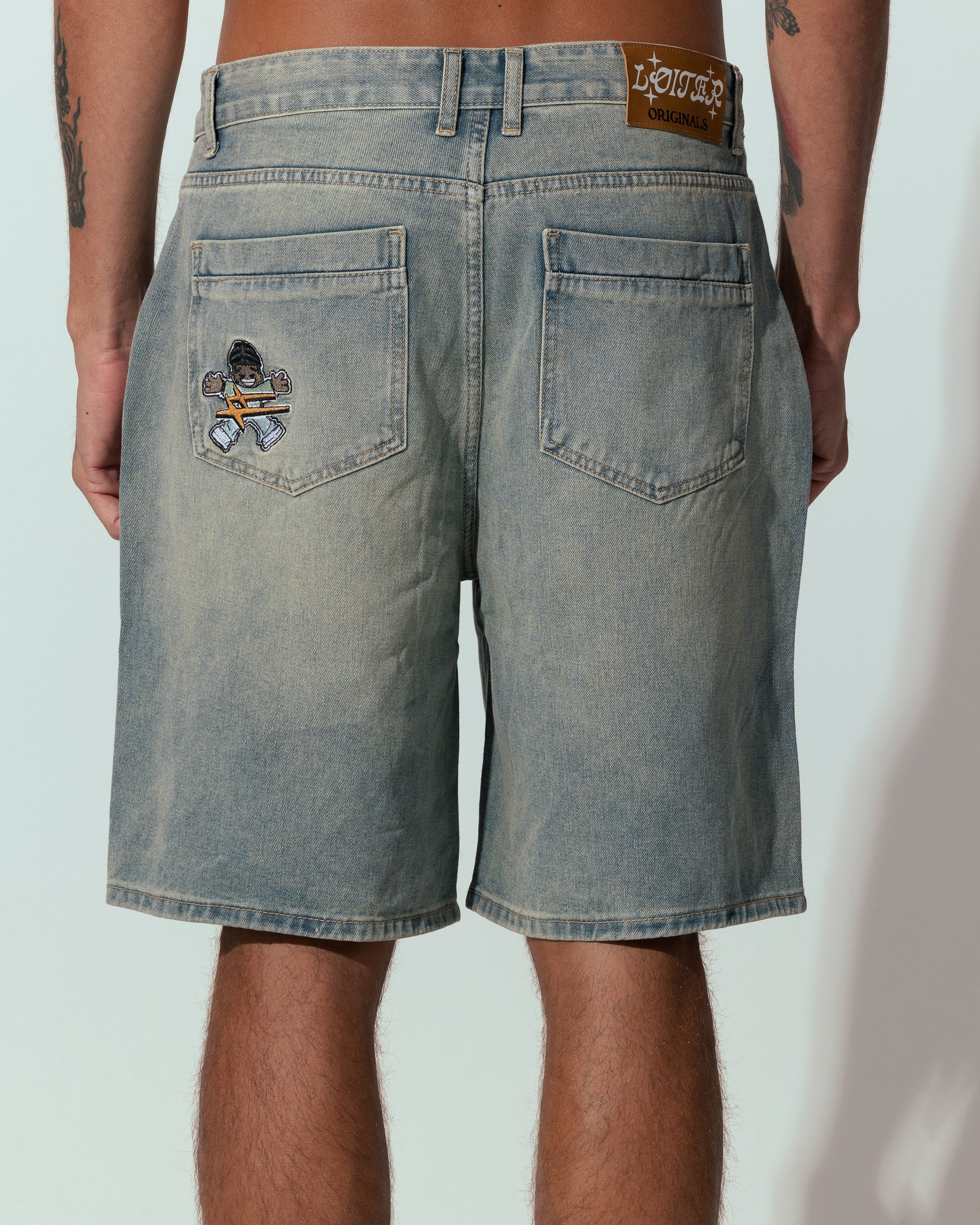 Loiter Sk8 Jorts Washed Blue