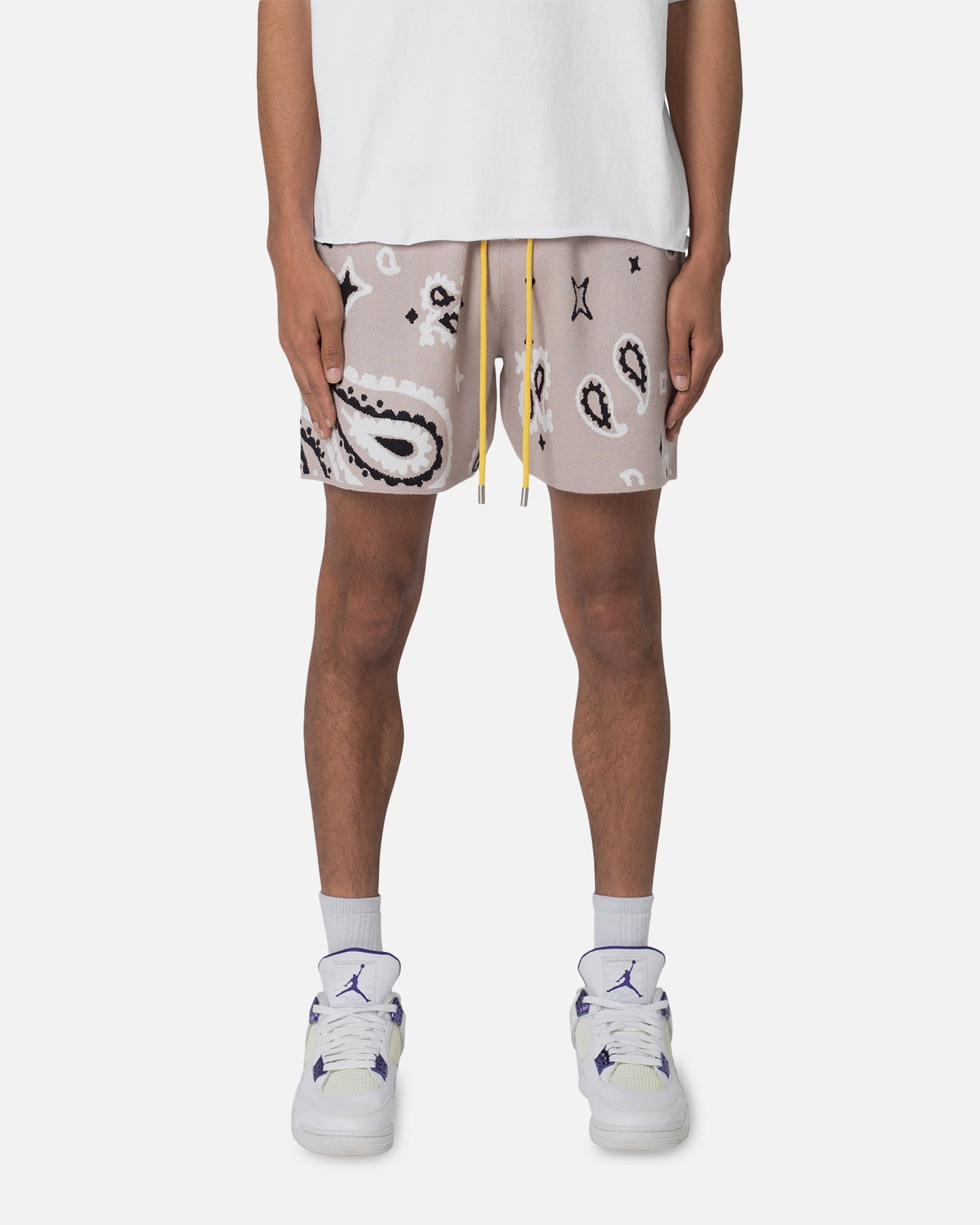 MNML Paisley Knit Shorts Taupe