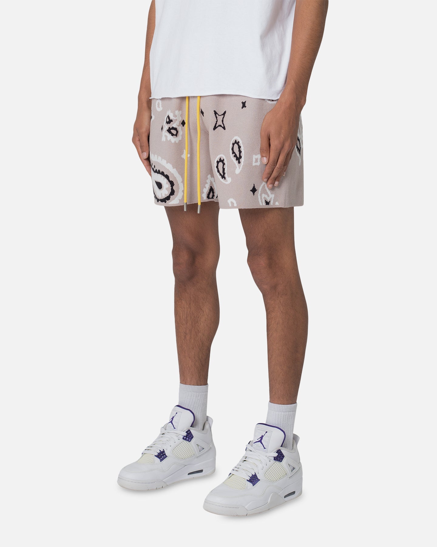 MNML Paisley Knit Shorts Taupe