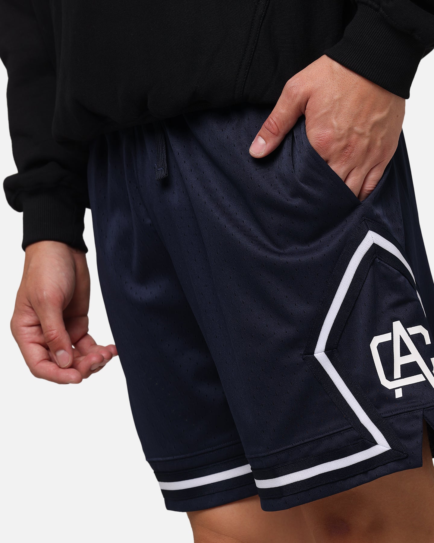 Carre Fold Mesh Basketball Shorts Navy/White
