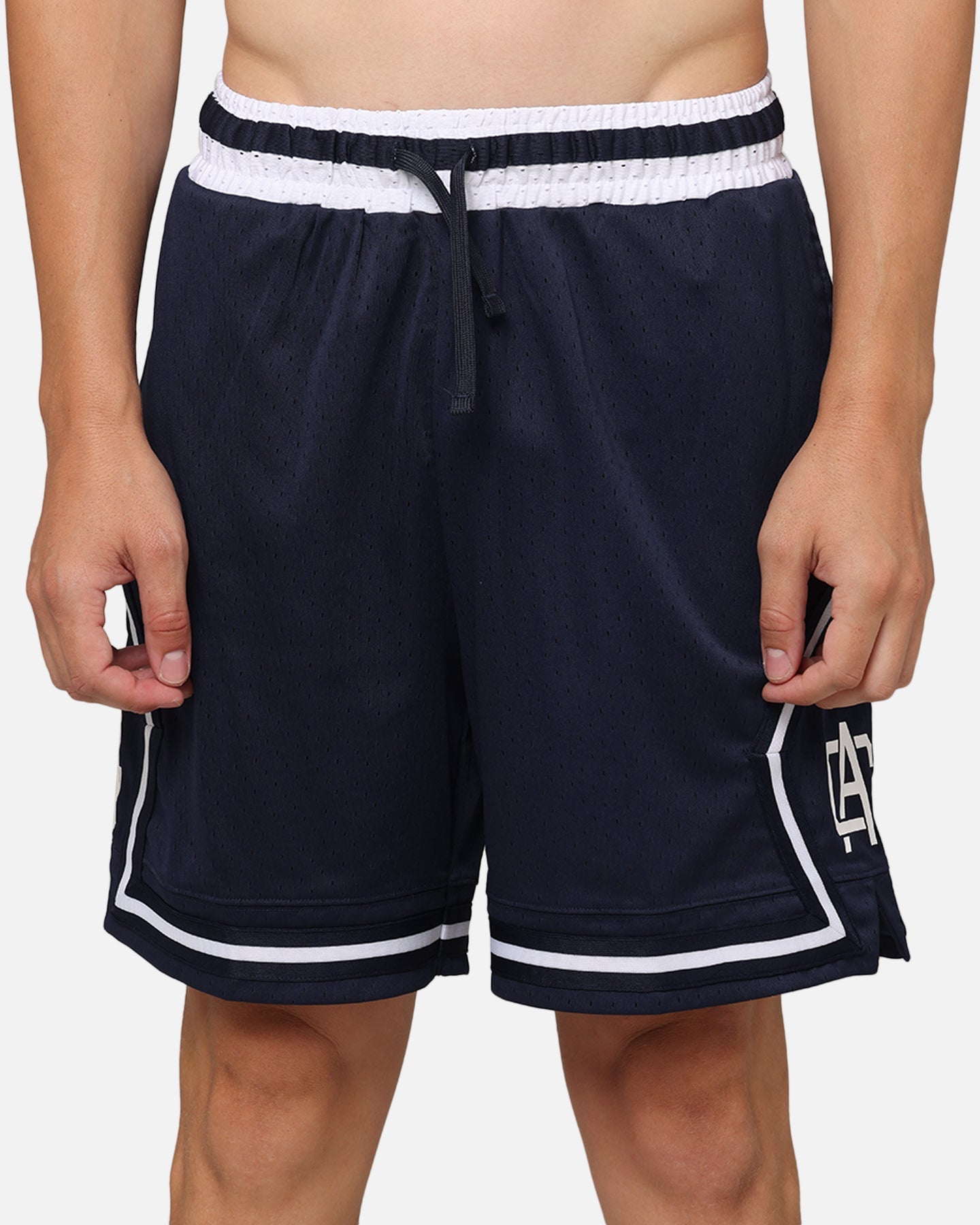 Carre Fold Mesh Basketball Shorts Navy/White